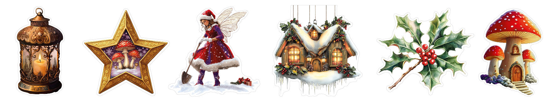 SL Clear Stickers Fairy Christmas 6 Designs Essentials 5 Meter