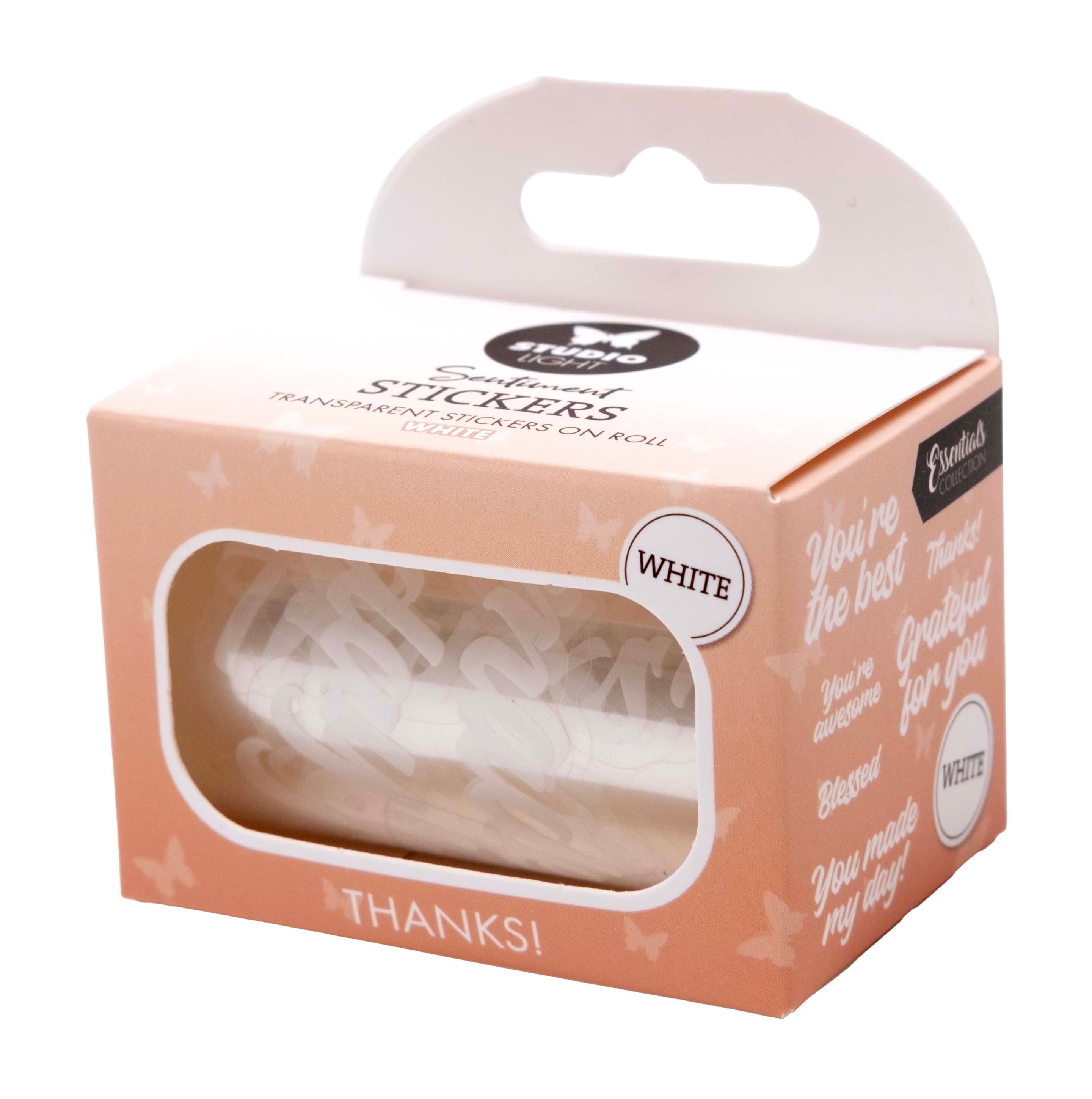 SL Clear Stickers White - Thanks! Essentials 5 Meter