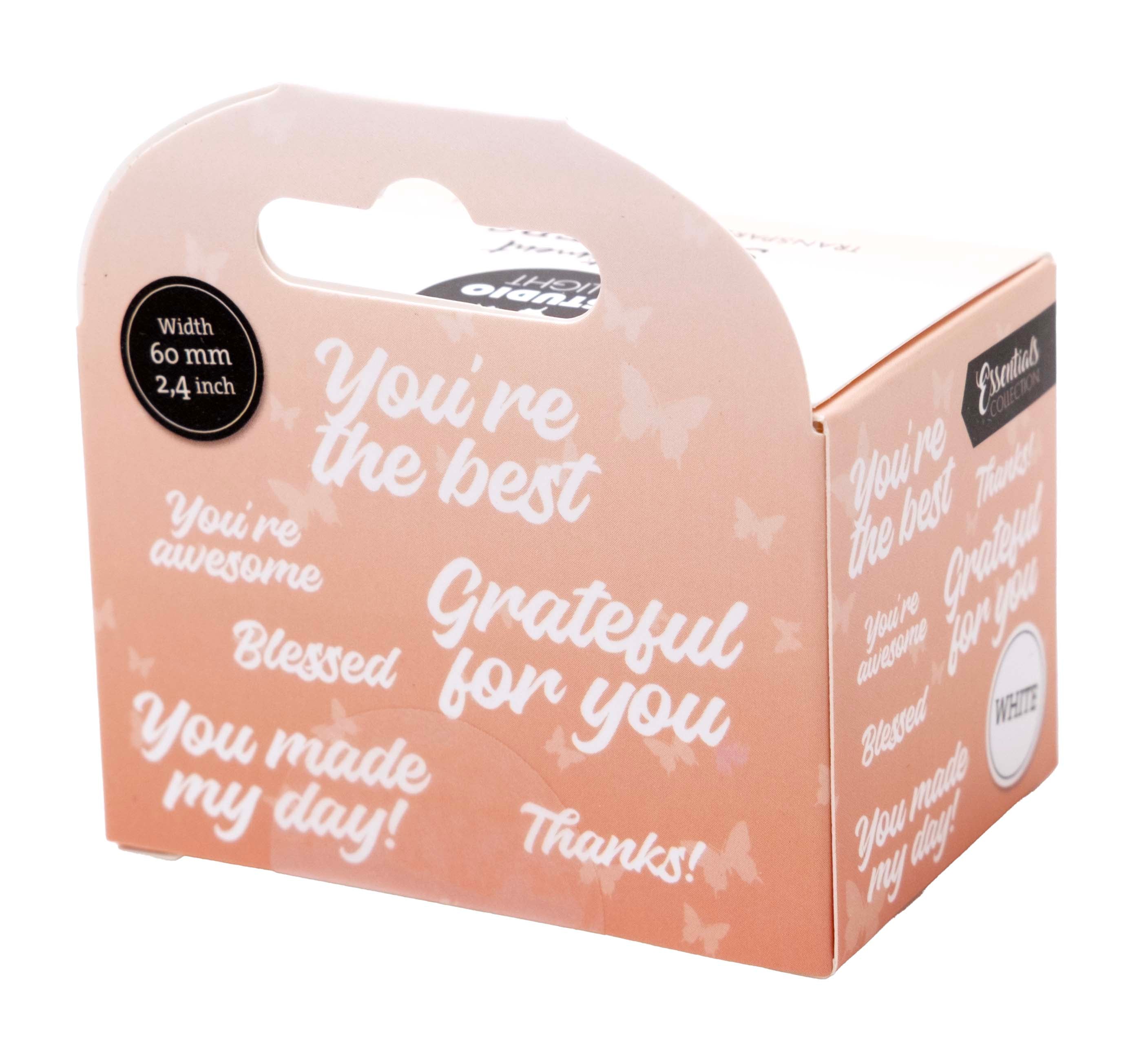 SL Clear Stickers White - Thanks! Essentials 5 Meter