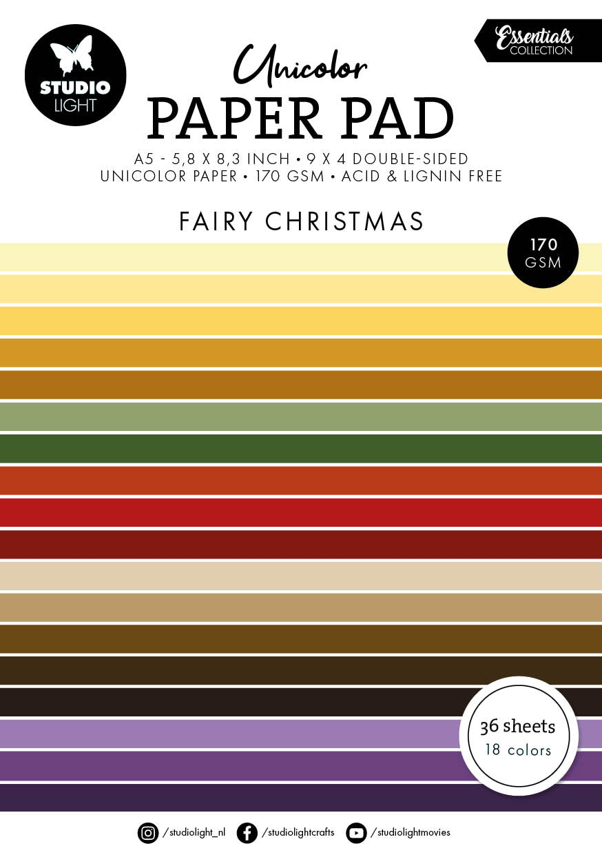 SL Unicolor Paper Pad Fairy Christmas Essentials 36 Sheets