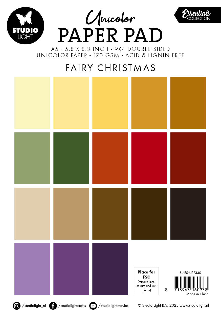 SL Unicolor Paper Pad Fairy Christmas Essentials 36 Sheets