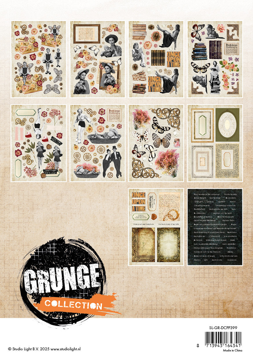 SL Die-Cut Paper Pad Paper Elements Grunge Collection 148x210x5mm 20 Sheets