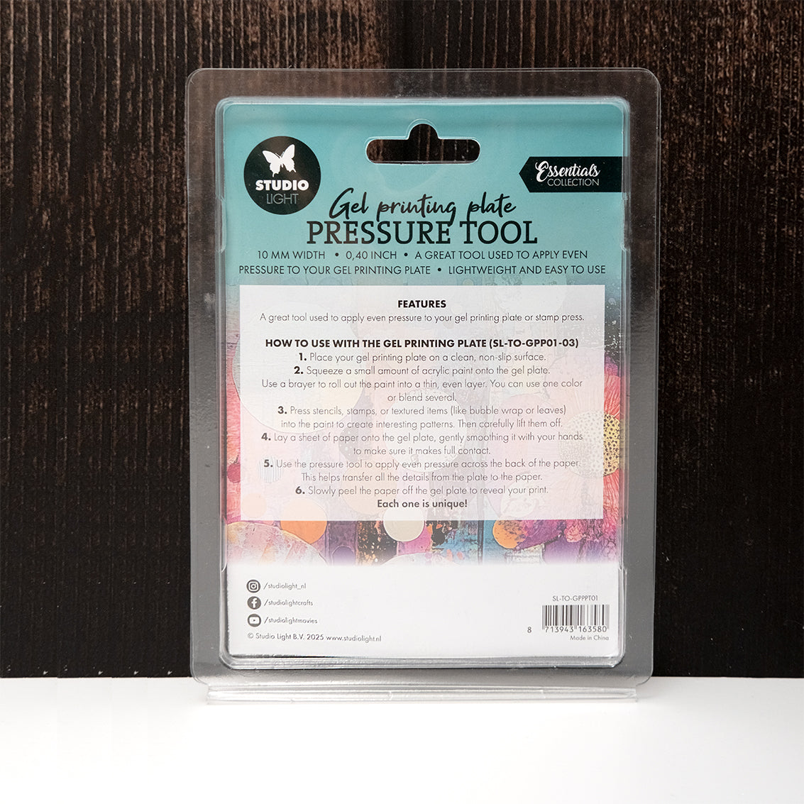 SL Gel Printing Plate Pressure Tool 10 cm diameter Tools 120x160x25mm 1 Piece