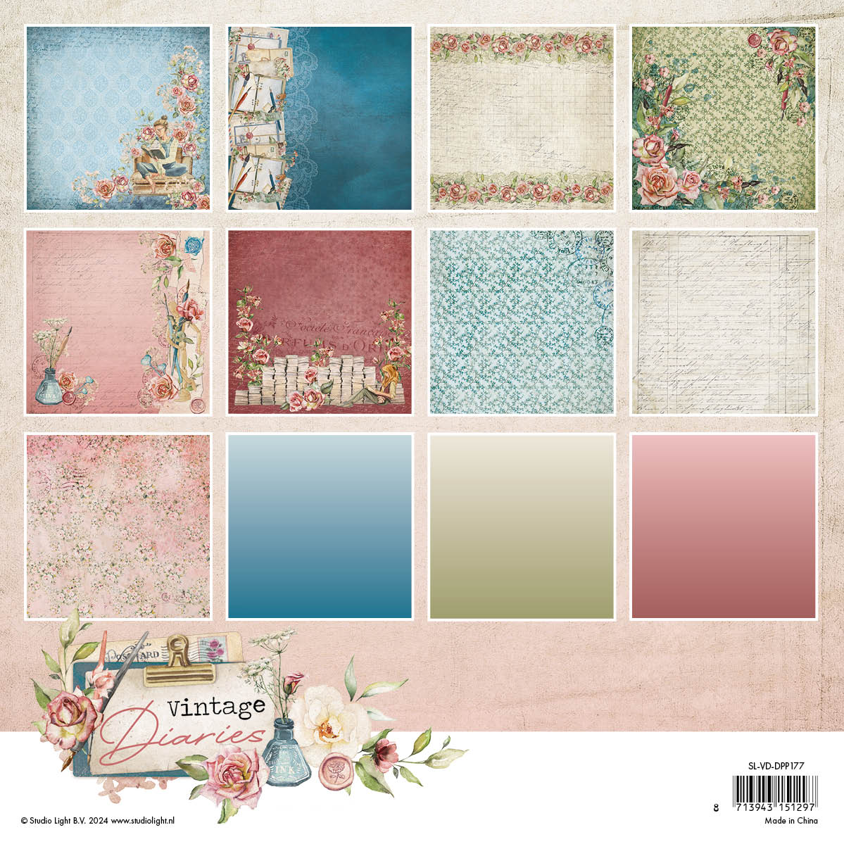 SL Design Paper Pad Background Paper Vintage Diaries 36 SH
