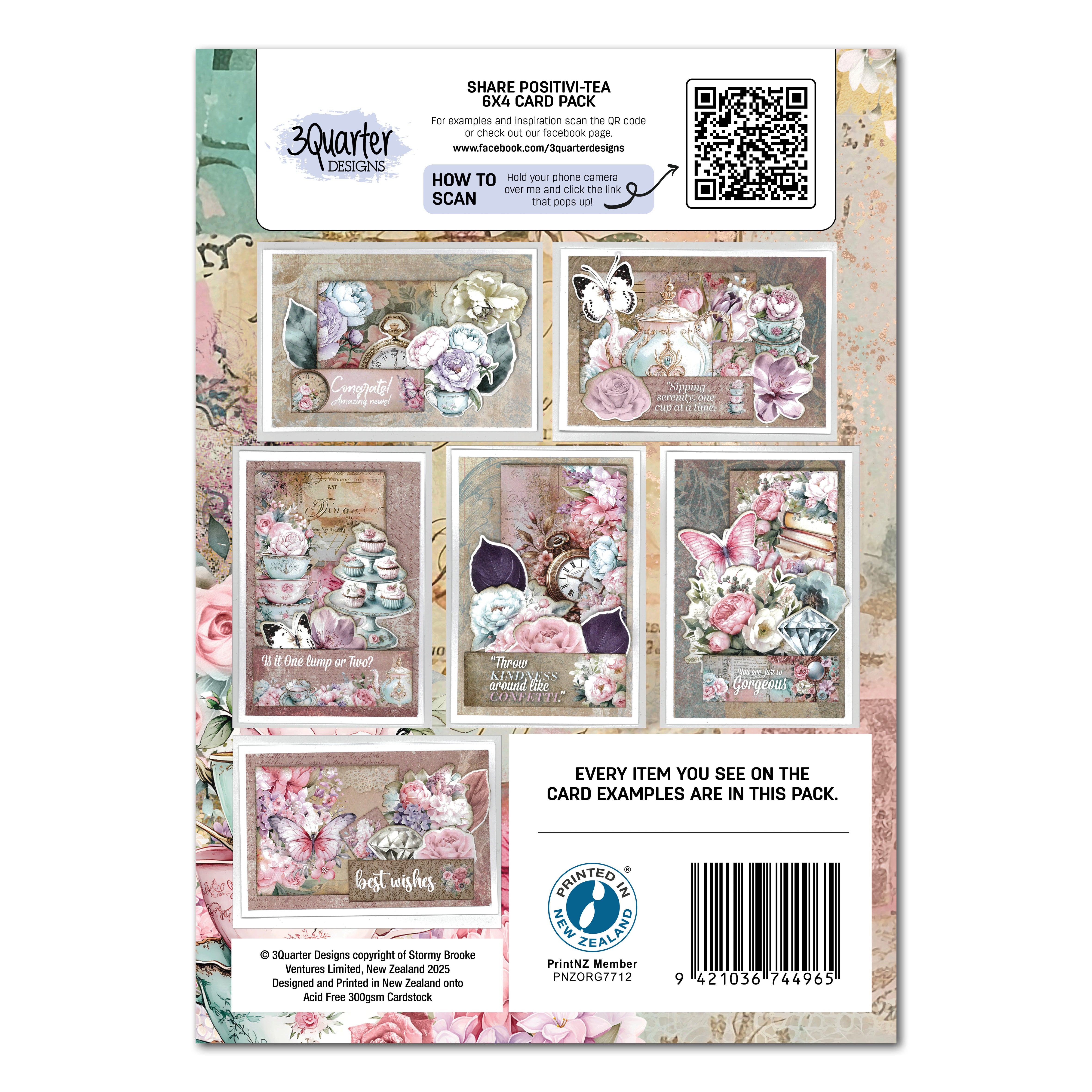 3Quarter Designs Positivi-Tea 6x4 Card Pack