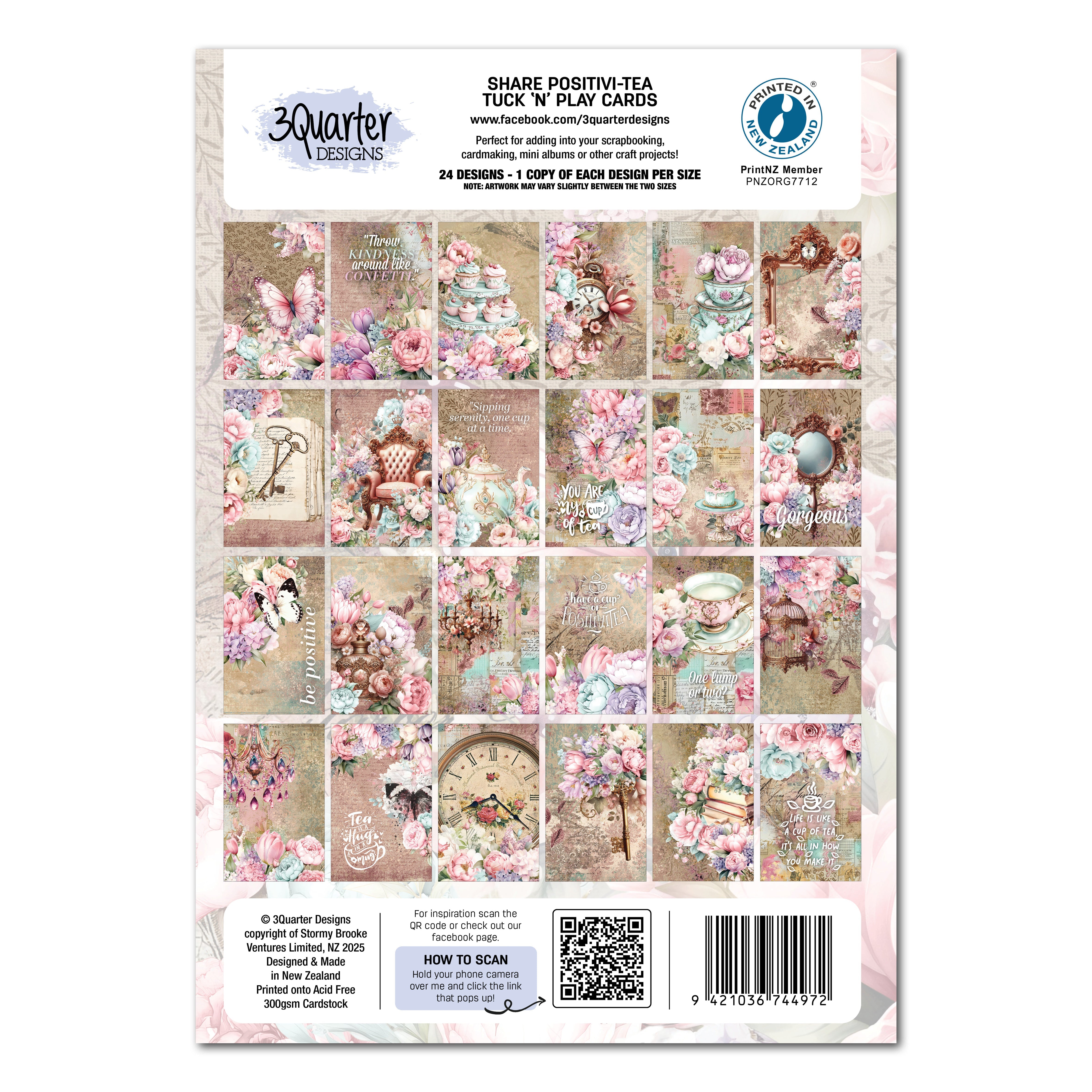 3Quarter Designs Positivi-Tea - Tuck N Play Cards