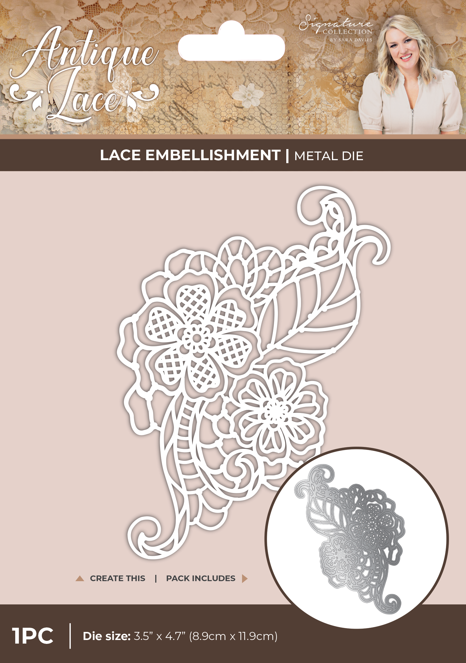 Sara Signature Antique Lace - Lace Embellishment Metal Die Set