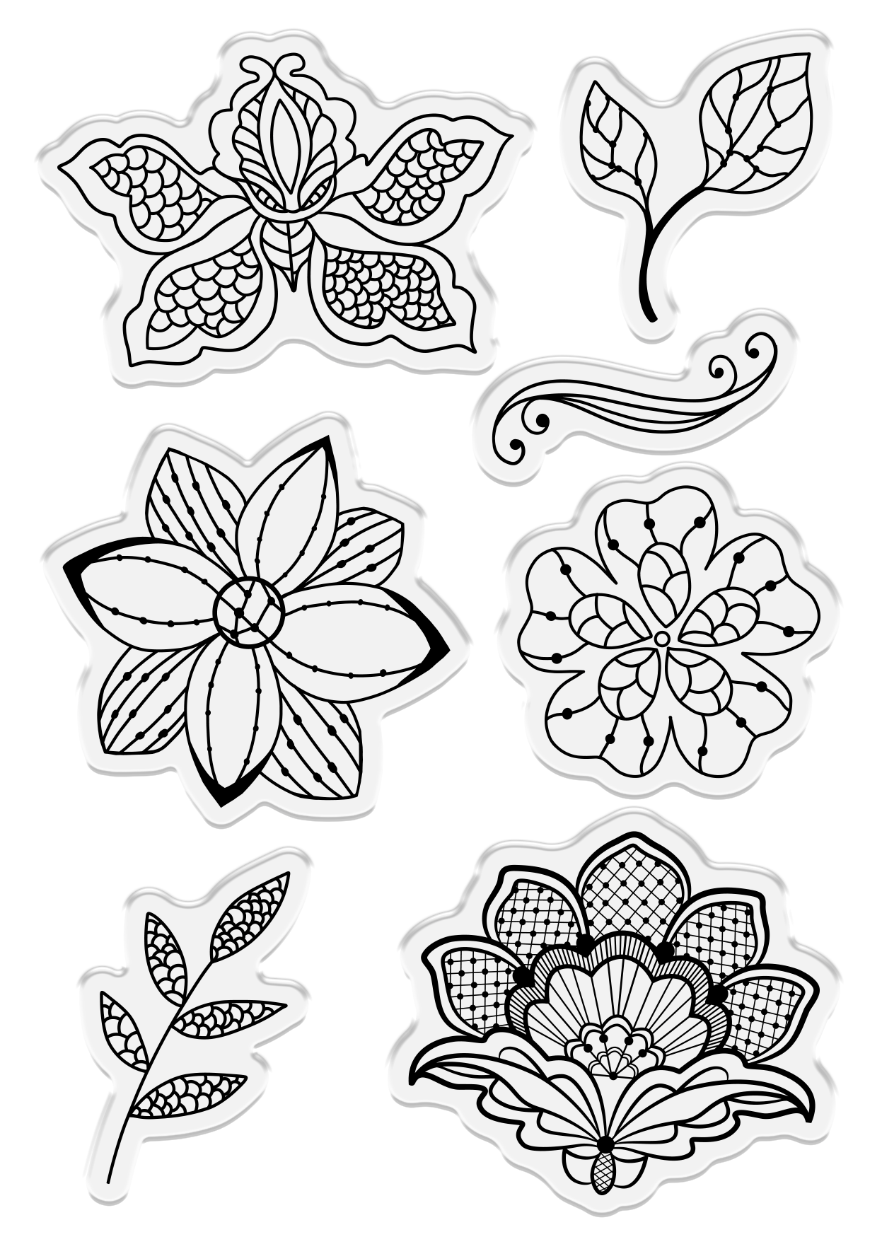 Sara Signature Antique Lace - Floral Lace Stamp Set