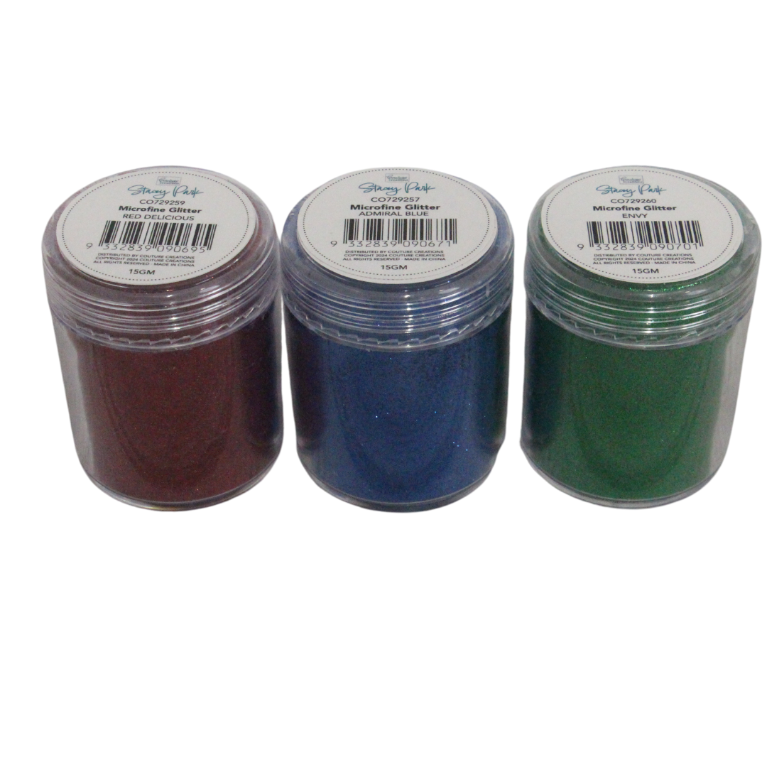 Stacey Park Microfine Glitter 3pk - Primary Colours
