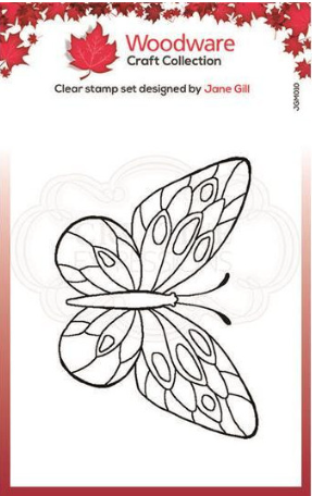 Woodware Clear Singles Mini Wings - Marsh Fritillary 2.6 in x 1.7 in Stamp