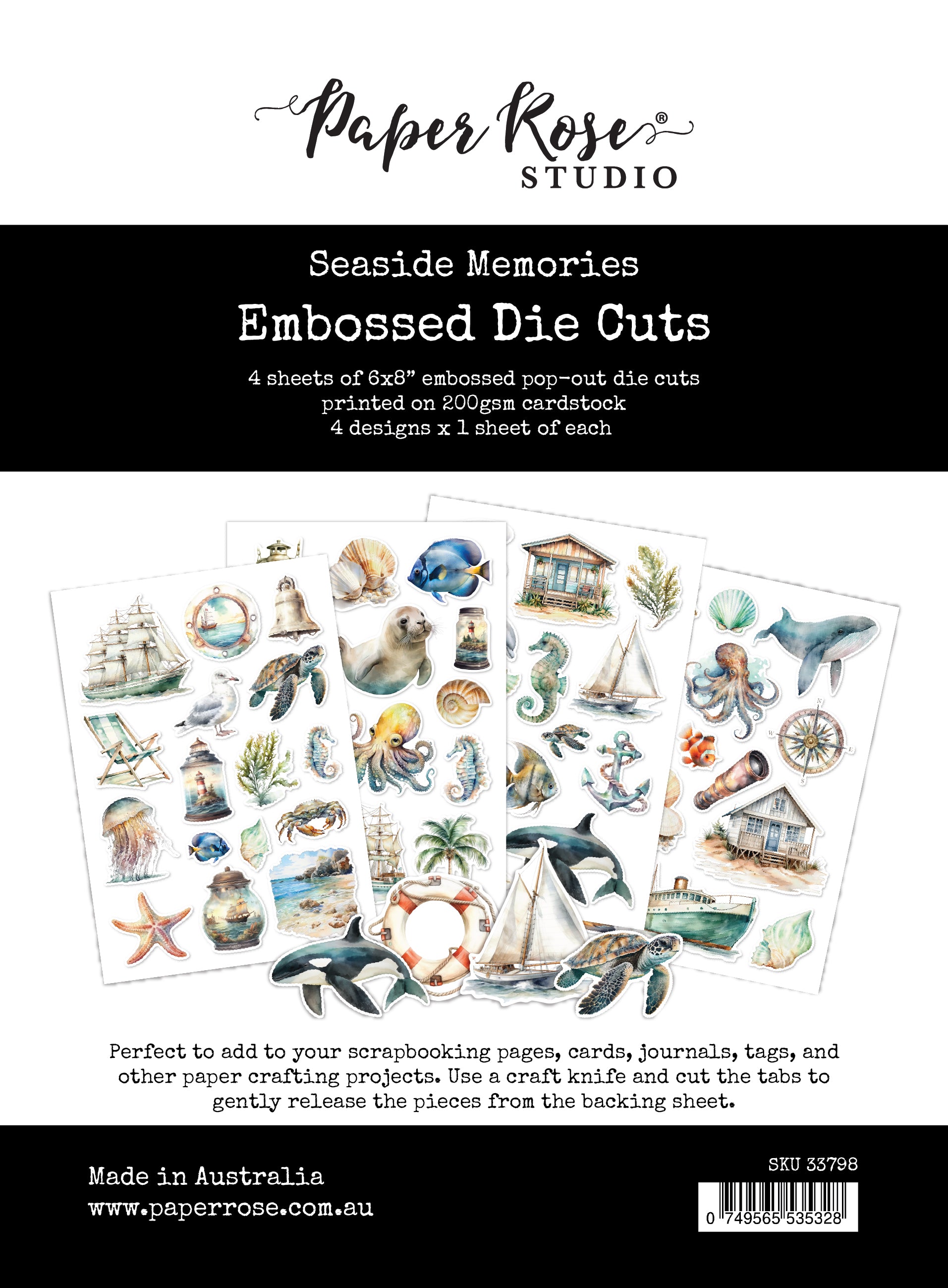 Seaside Memories 6 x 8" Embossed Die Cuts 33798