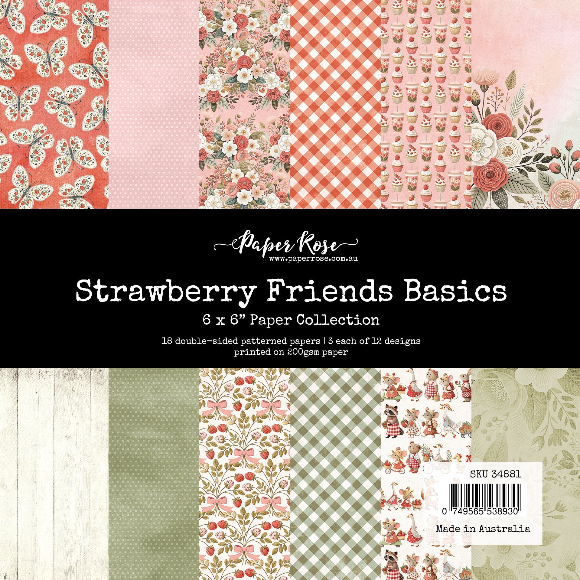 Strawberry Friends Basics 6x6 Paper Collection 34881