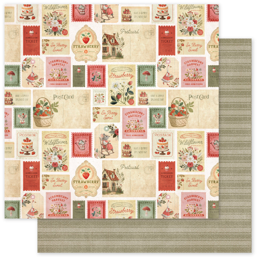 Strawberry Friends F 12 x 12 Paper (12 pc Bulk Pack) 34878