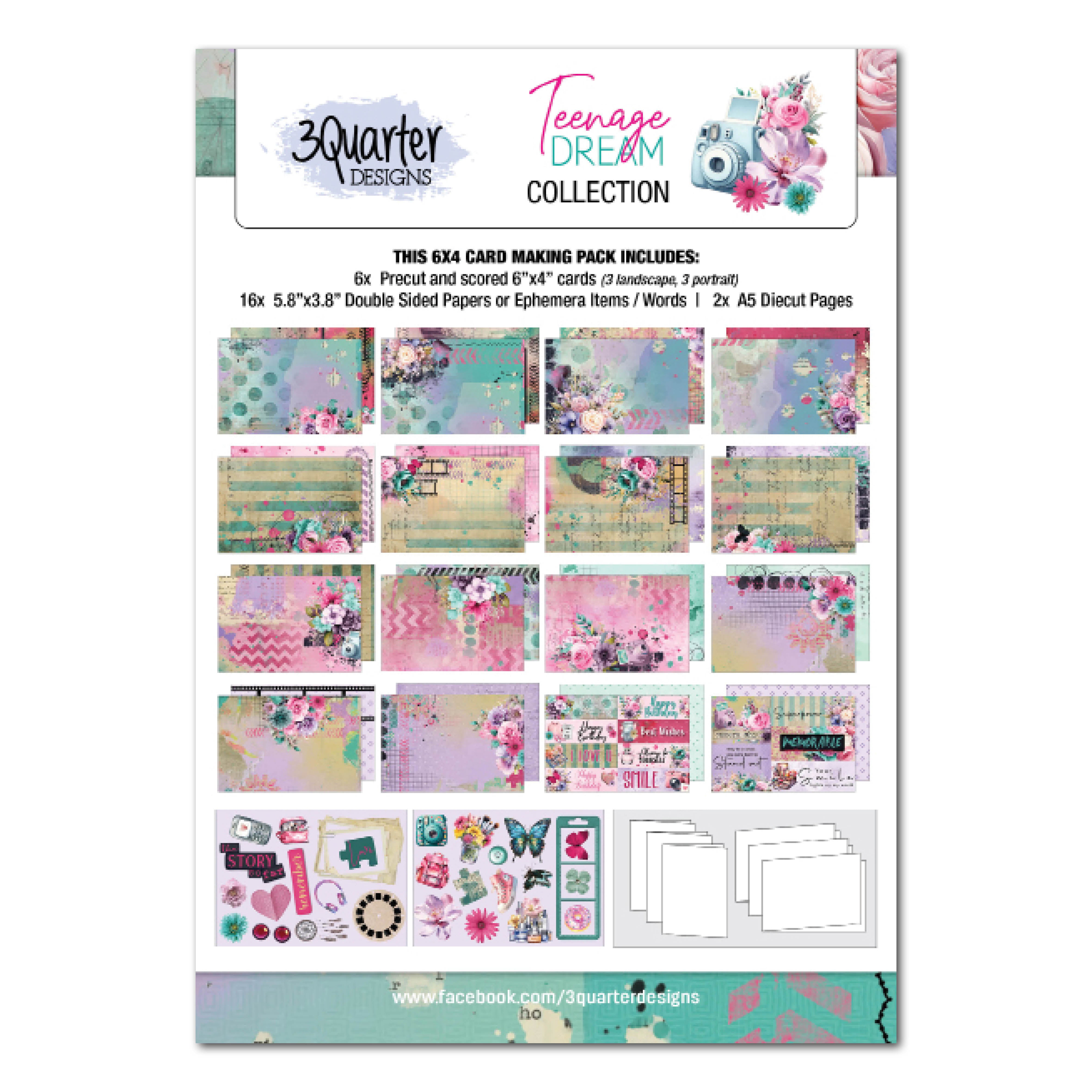3Quarter Designs Teenage Dream 6x4 Card Pack