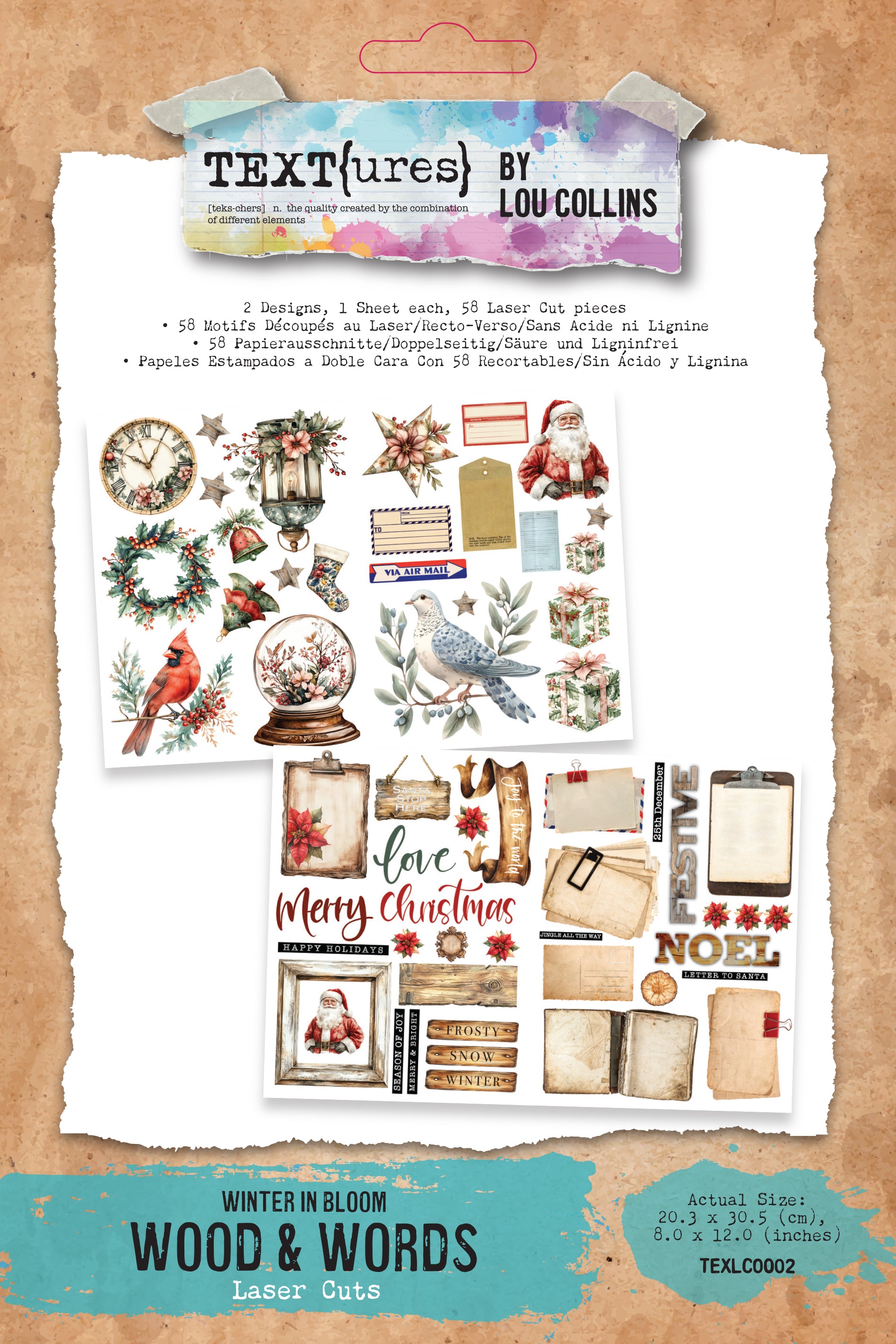 TEXT{ures} Winter in Bloom Wood & Words Laser Cuts