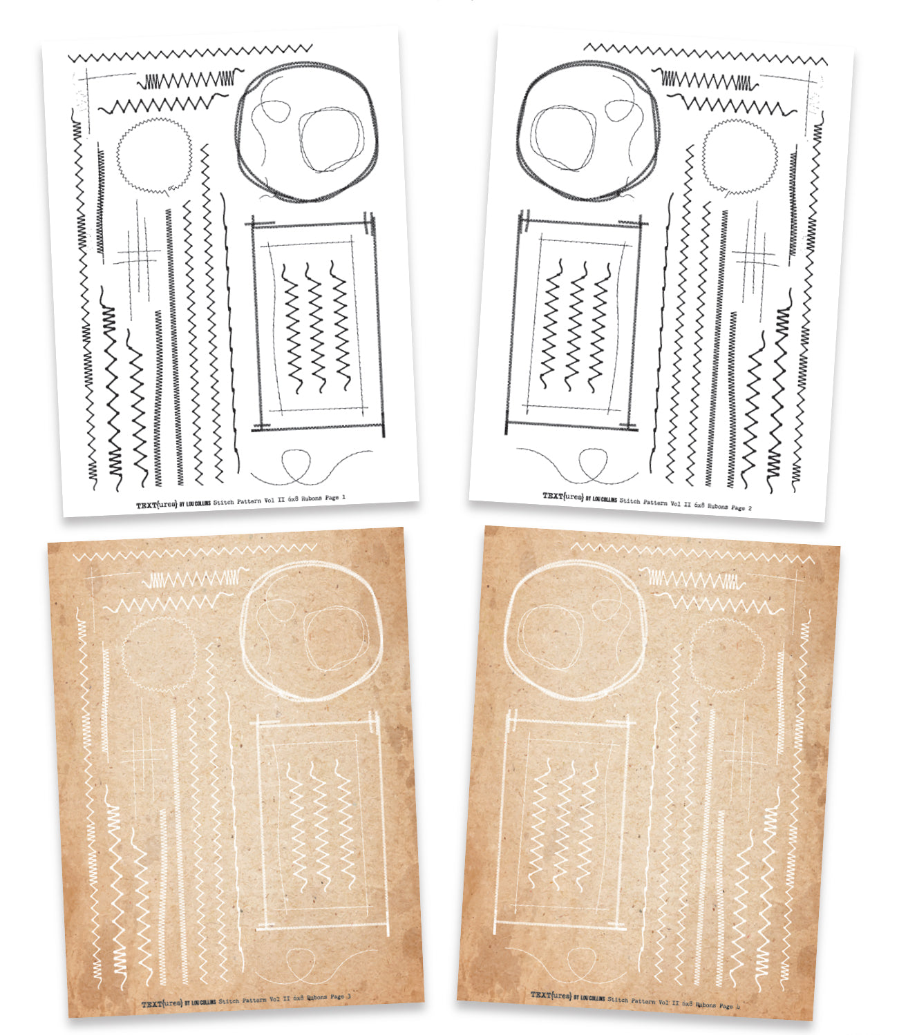 TEXT{ures} Stitch Pattern Vol II 6in x 8in Rub-On Transfer Set