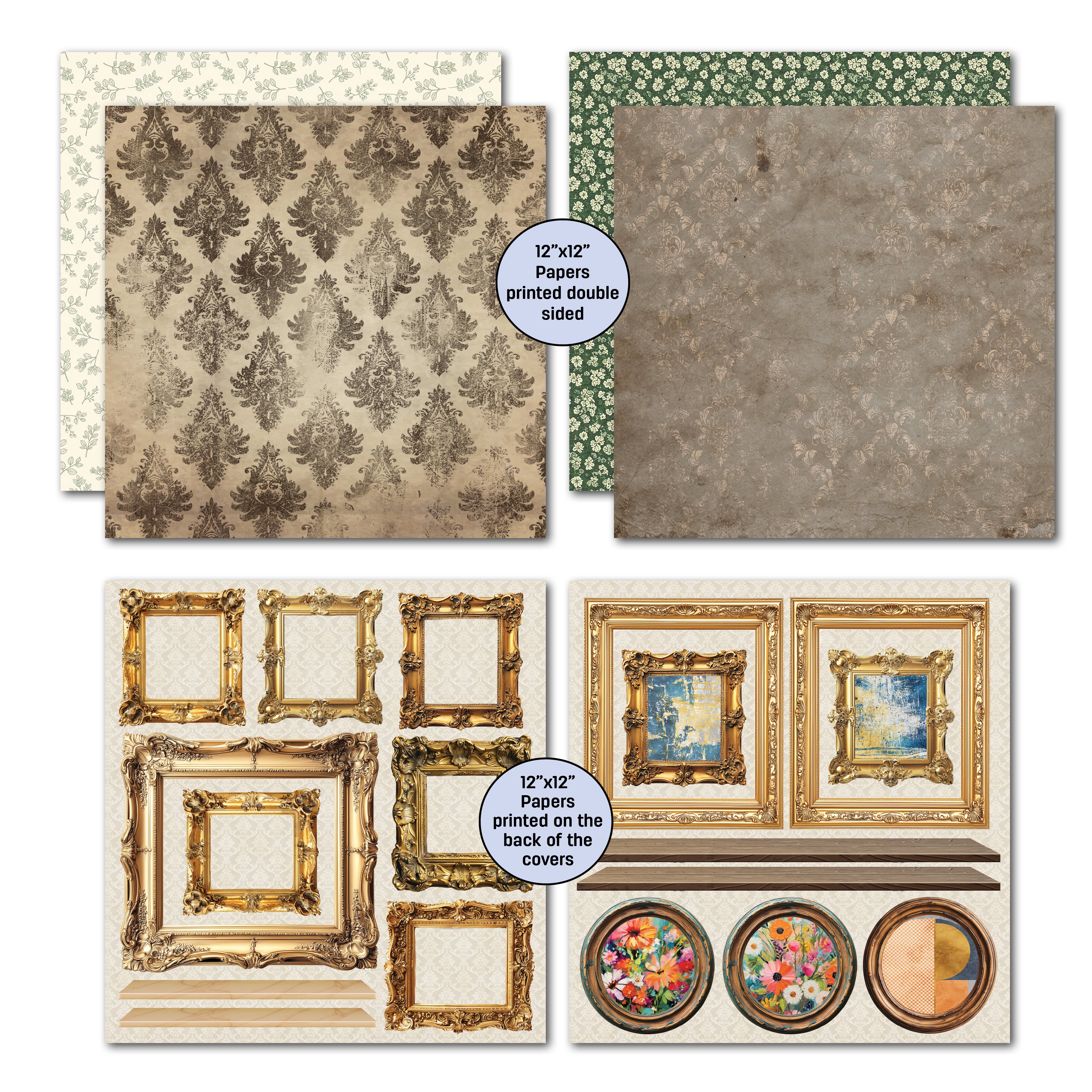 3Quarter Designs Timeless Gallery 12x12 Designer Paper & Diecuts Set
