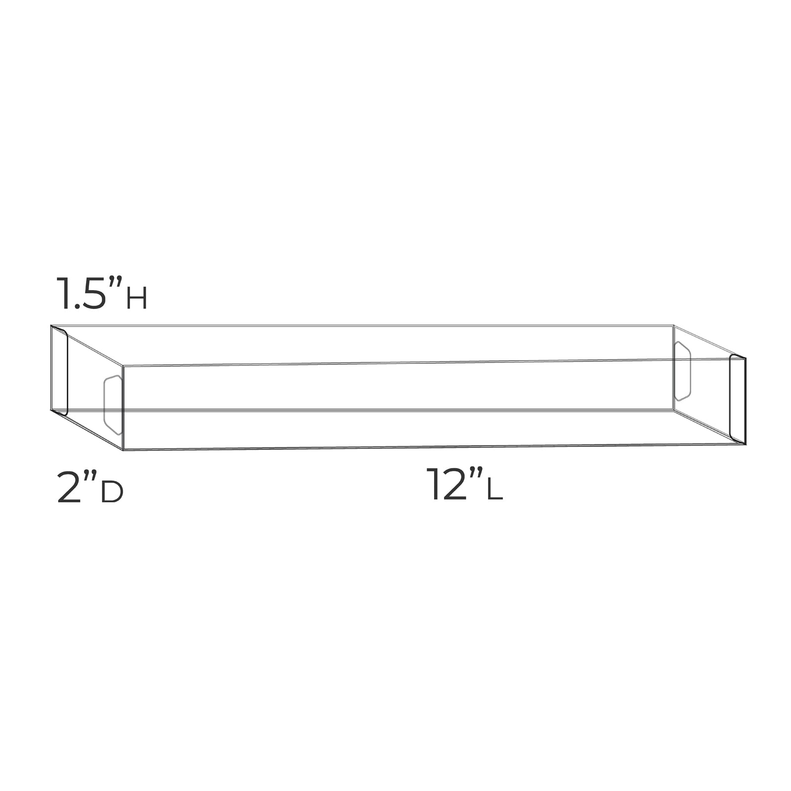 The Organized Option Basic Box "G" - 2.0" W x 12.0" L x 1.5" H - Set of 5