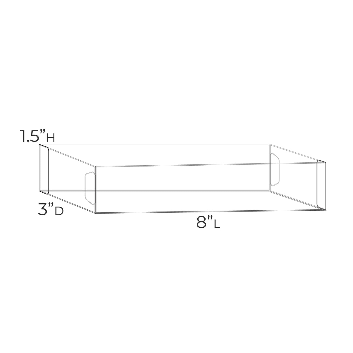 TOO Basic Box 8 - 1.5"H x 3" x 8" - Set of 5