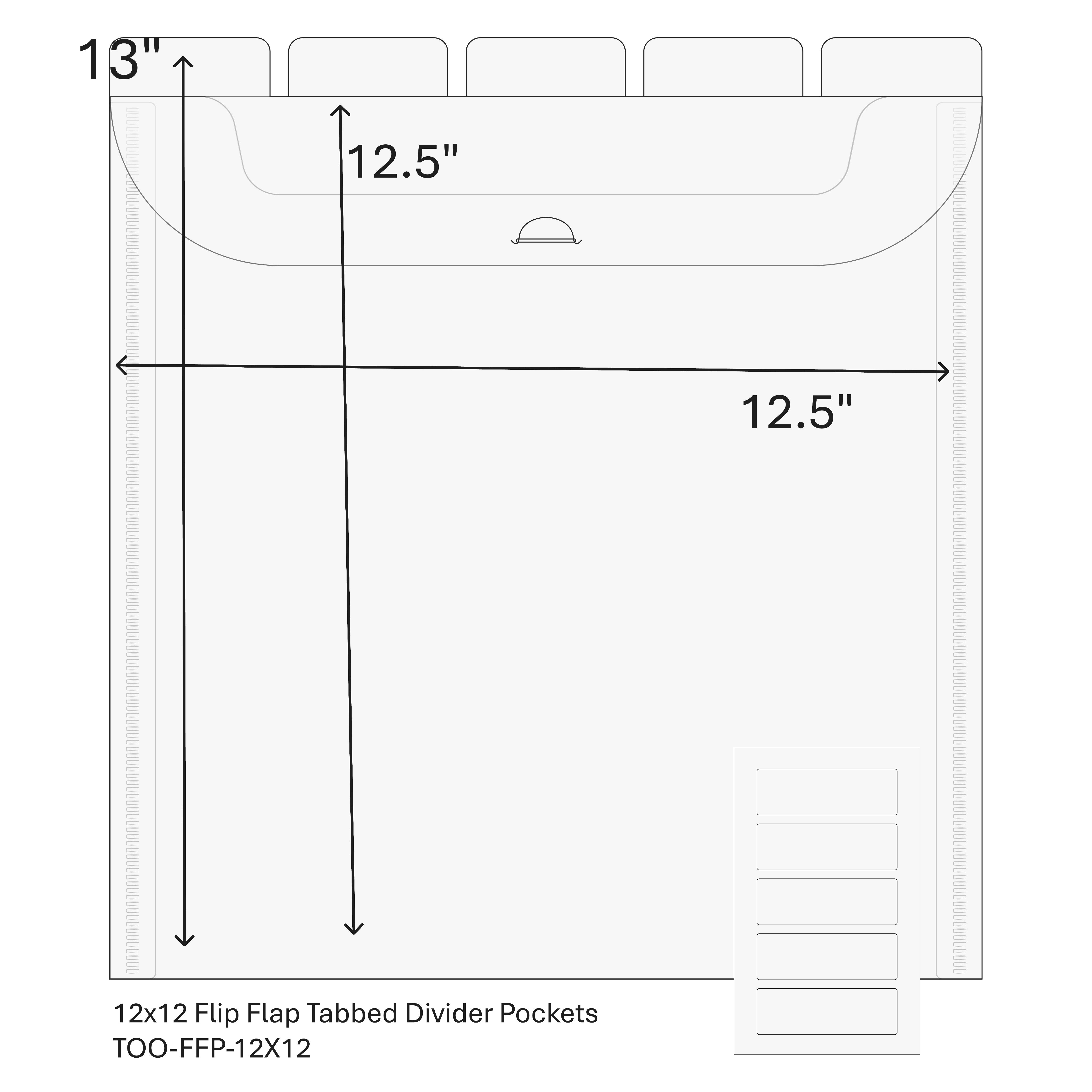 The Organized Option 12x12 Flip Flap Tabbed Divider Pockets - 10pk