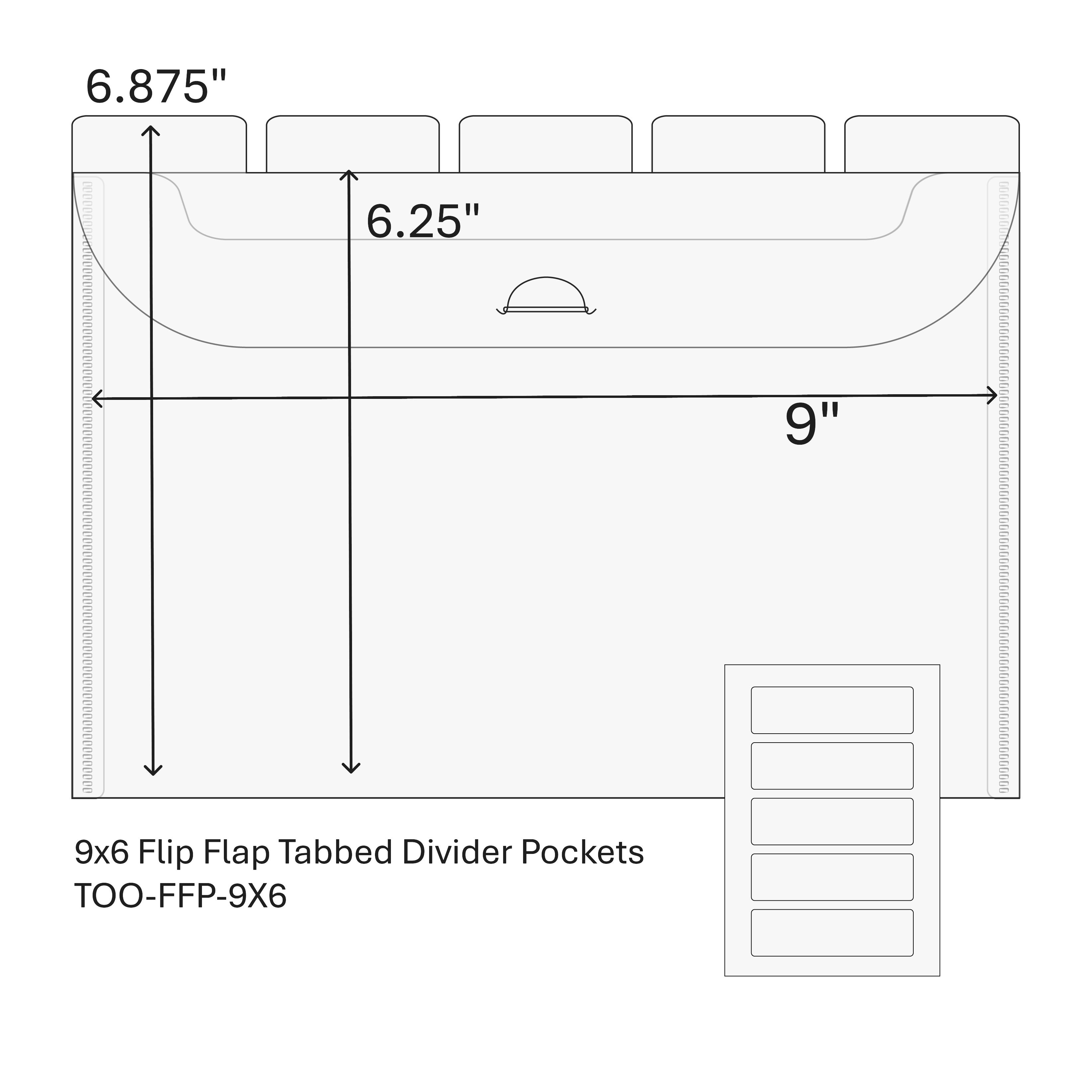 The Organized Option 9x6 Flip Flap Tabbed Divider Pockets - 10pk