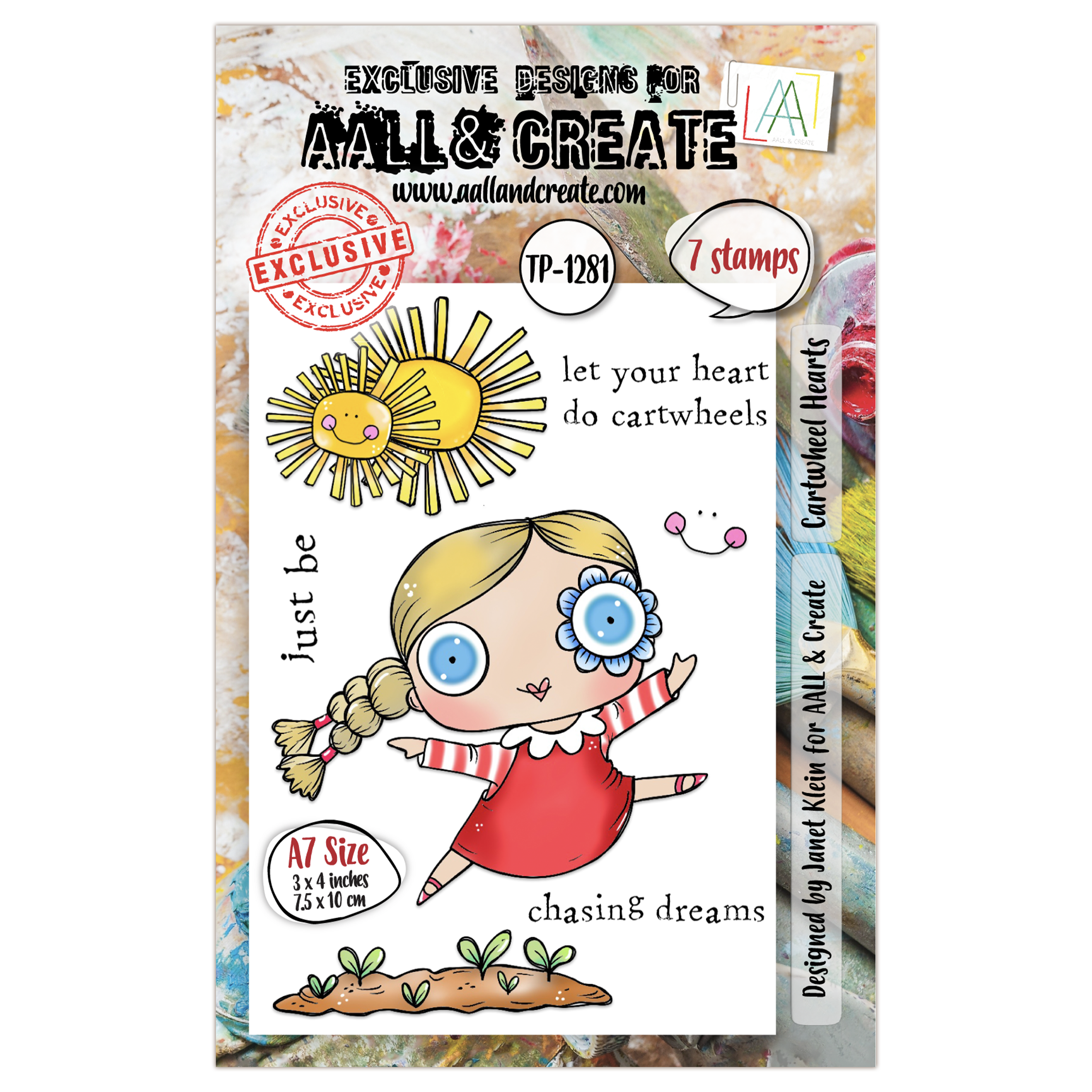 AALL and Create - A7 Stamp Set - Cartwheel Hearts