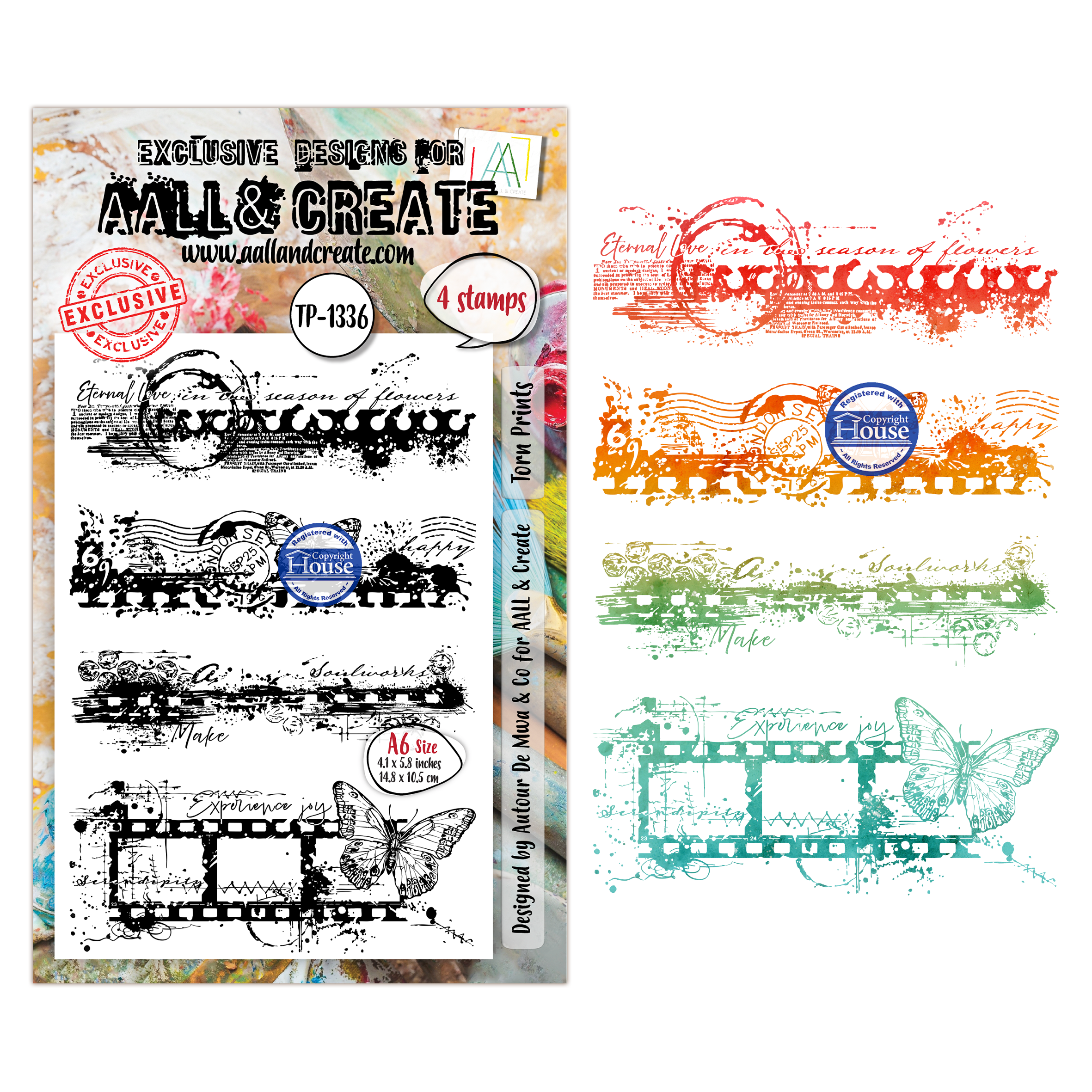 AALL and Create - A6 Stamp Sets - Torn Prints