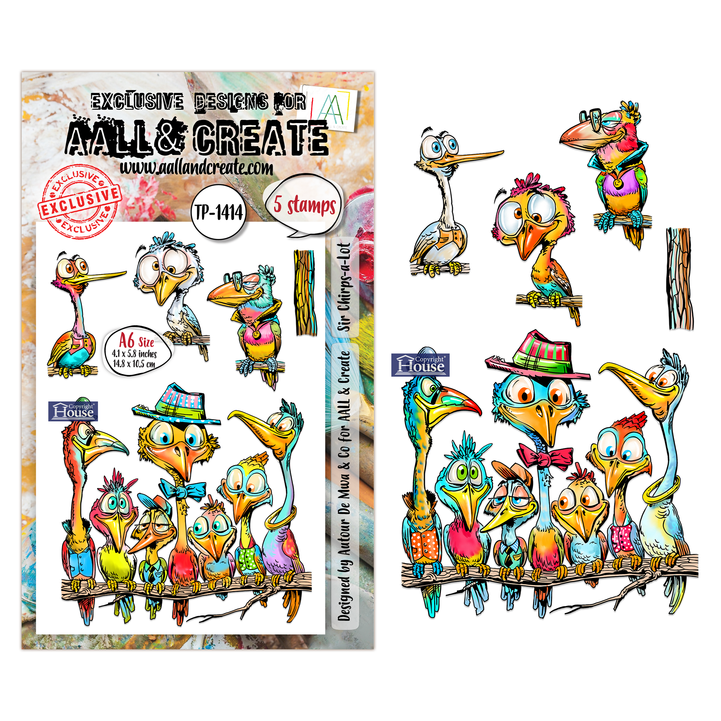 AALL and Create - A6 Stamp Sets - Sir Chirps-a-Lot