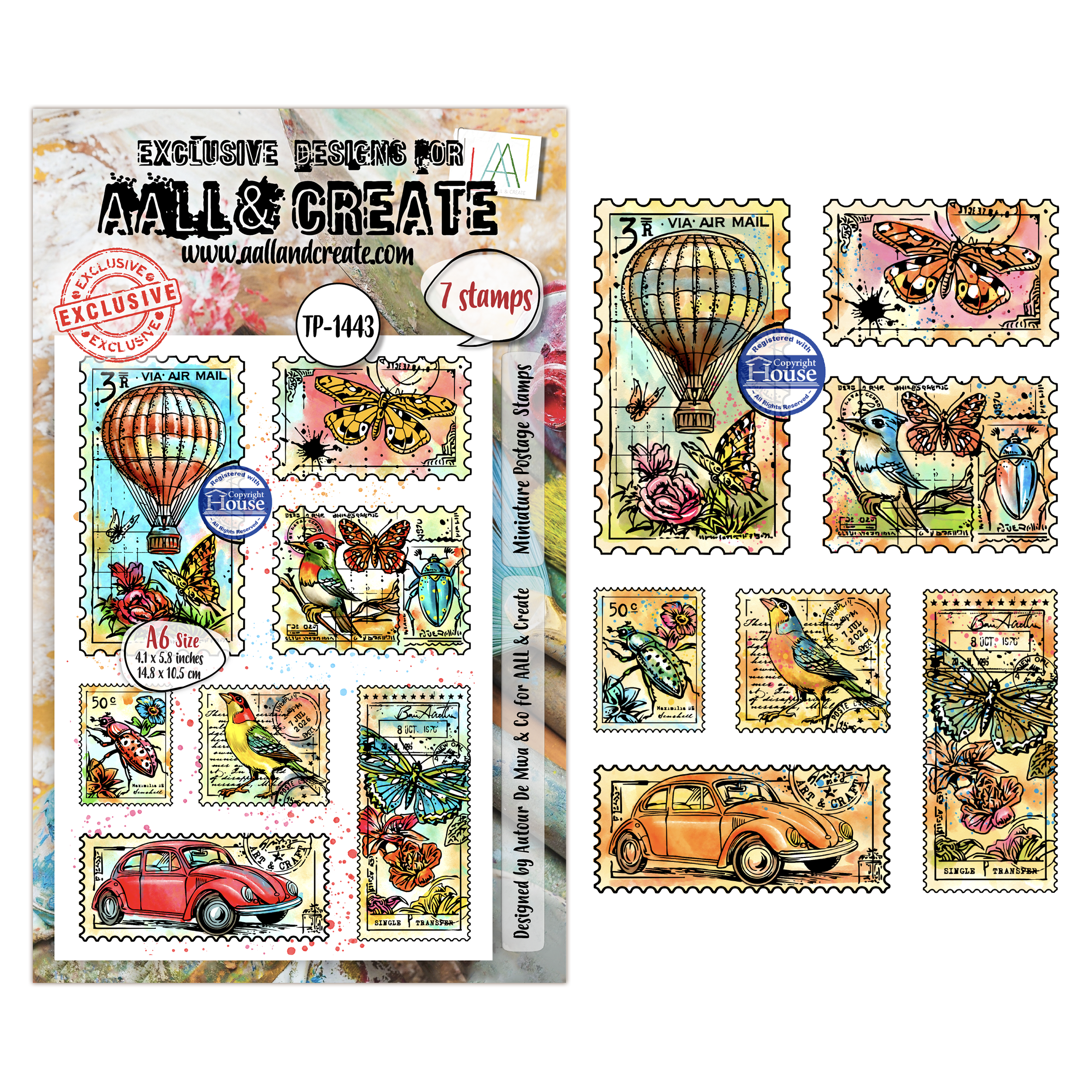 AALL and Create - A6 - Stamp Sets - Miniature Postage Stamps