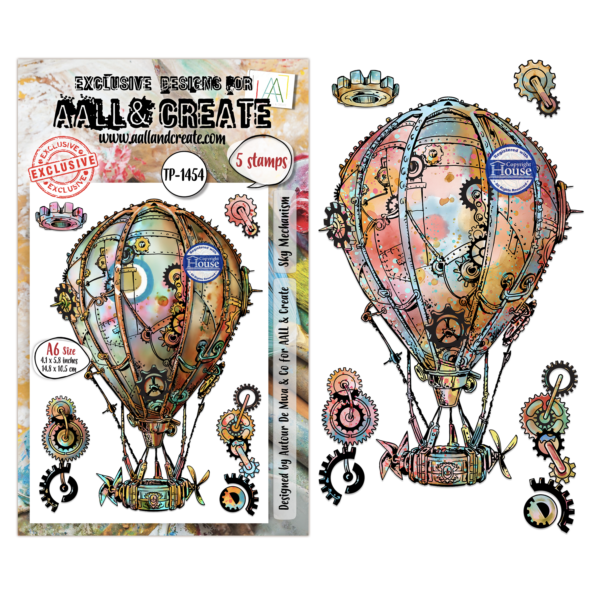 AALL and Create - A6 - Stamp Set - Sky Mechanism