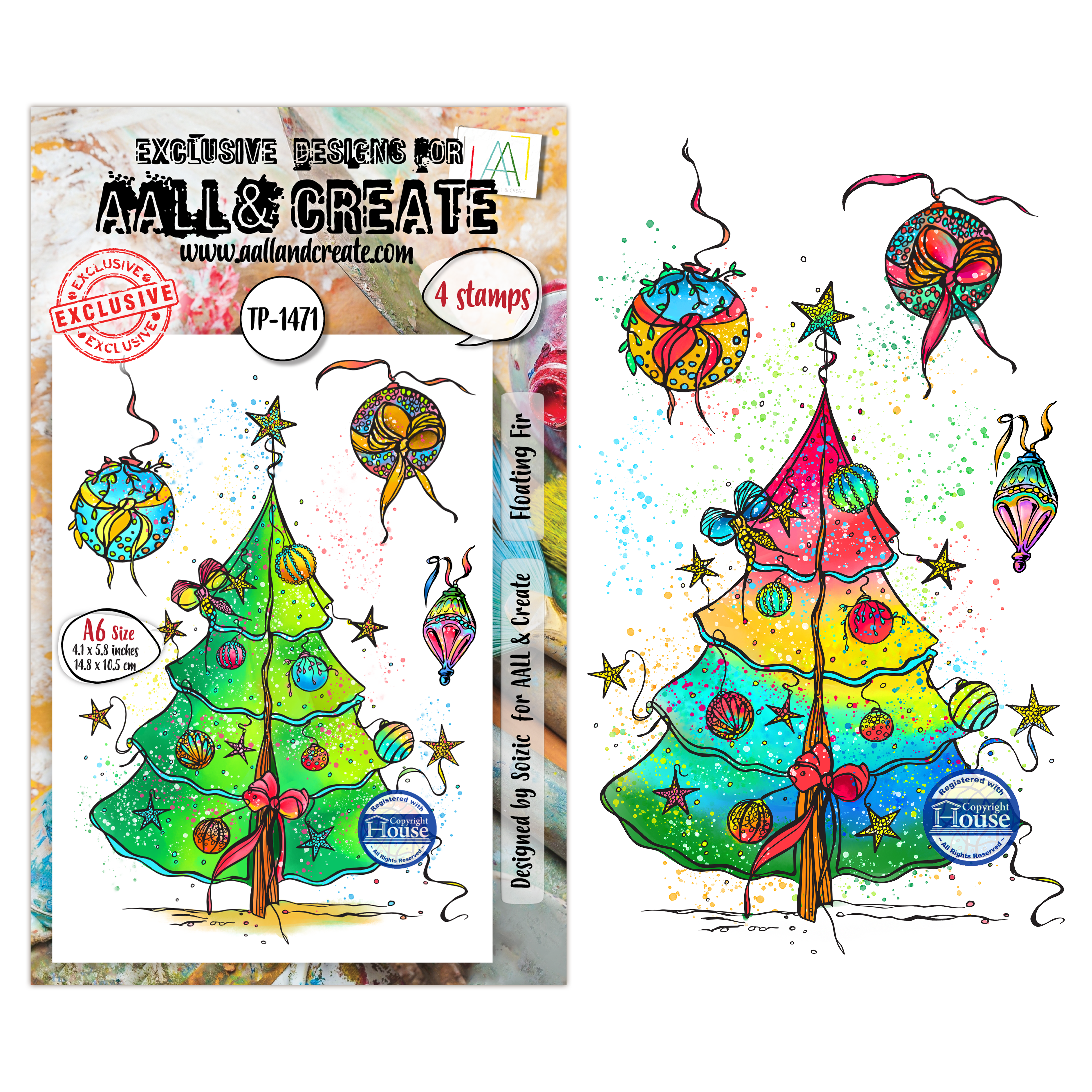 AALL and Create - A6 Stamp Set - Floating Fir