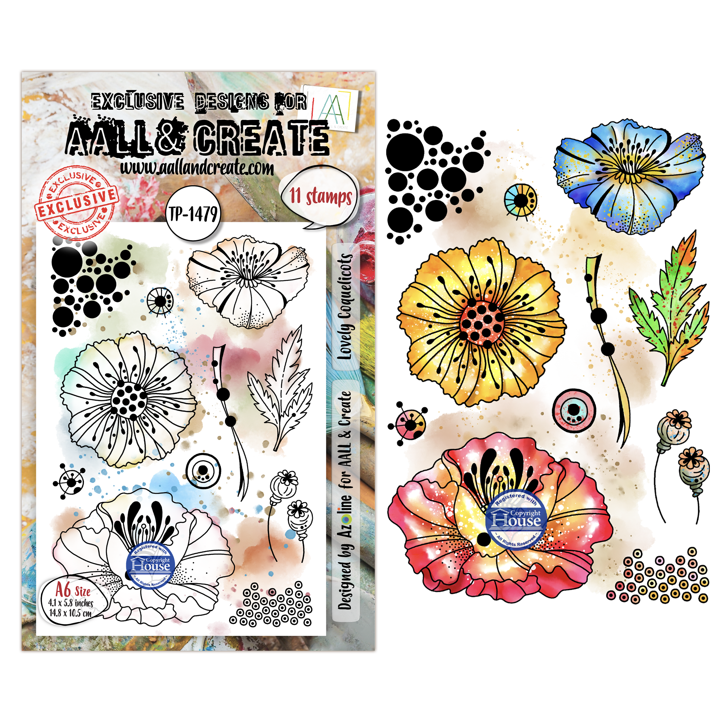 AALL and Create - A6 - Stamp Set - Lovely Coquelicots