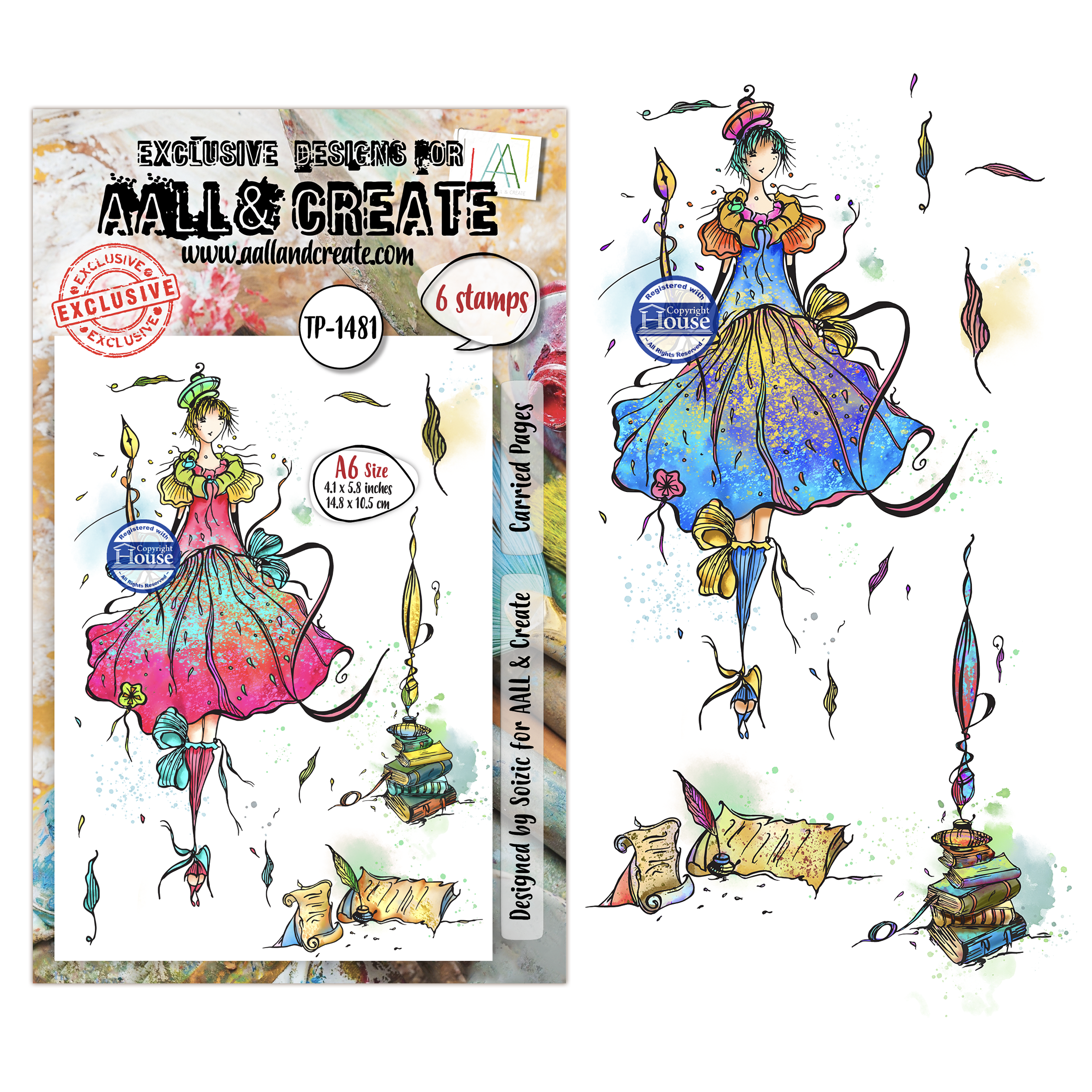 AALL and Create - A6 - Stamp Set - Carried Pages
