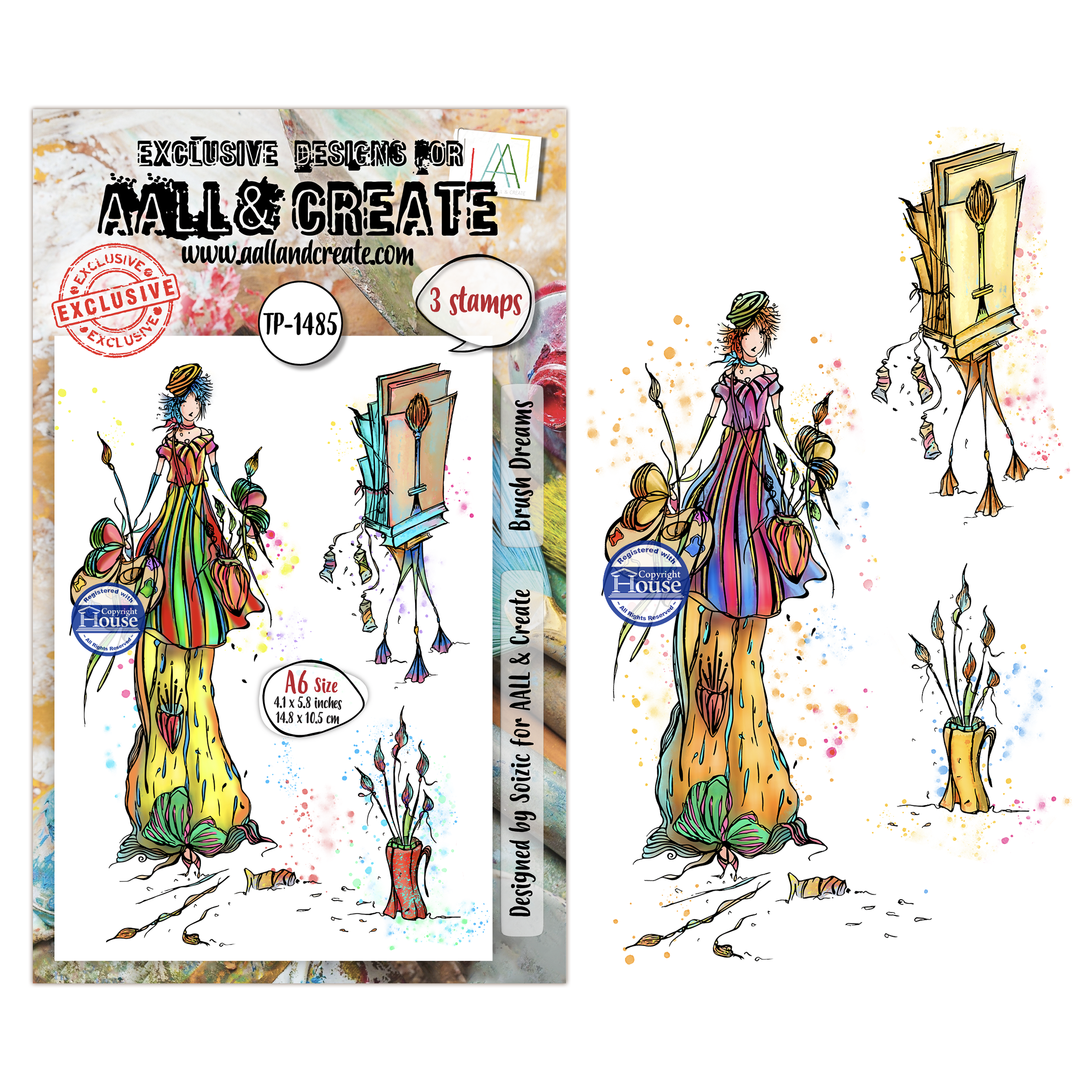 AALL and Create - A6 - Stamp Set - Brush Dreams