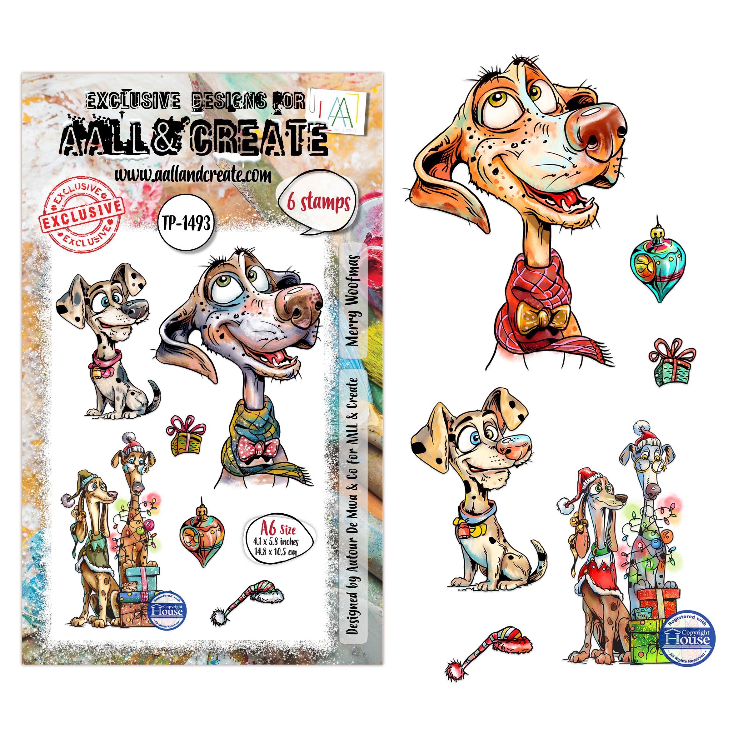 AALL and Create - A6 Stamp Set - Merry Woofmas