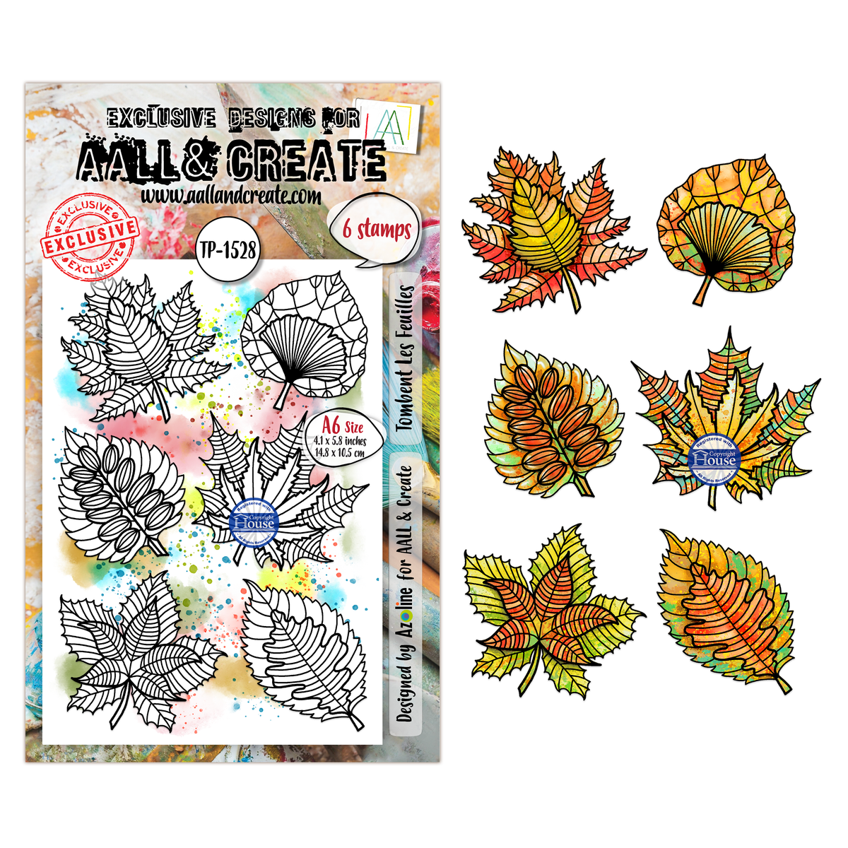 AALL and Create - A6 Stamp Set - Tombent Les Feuilles