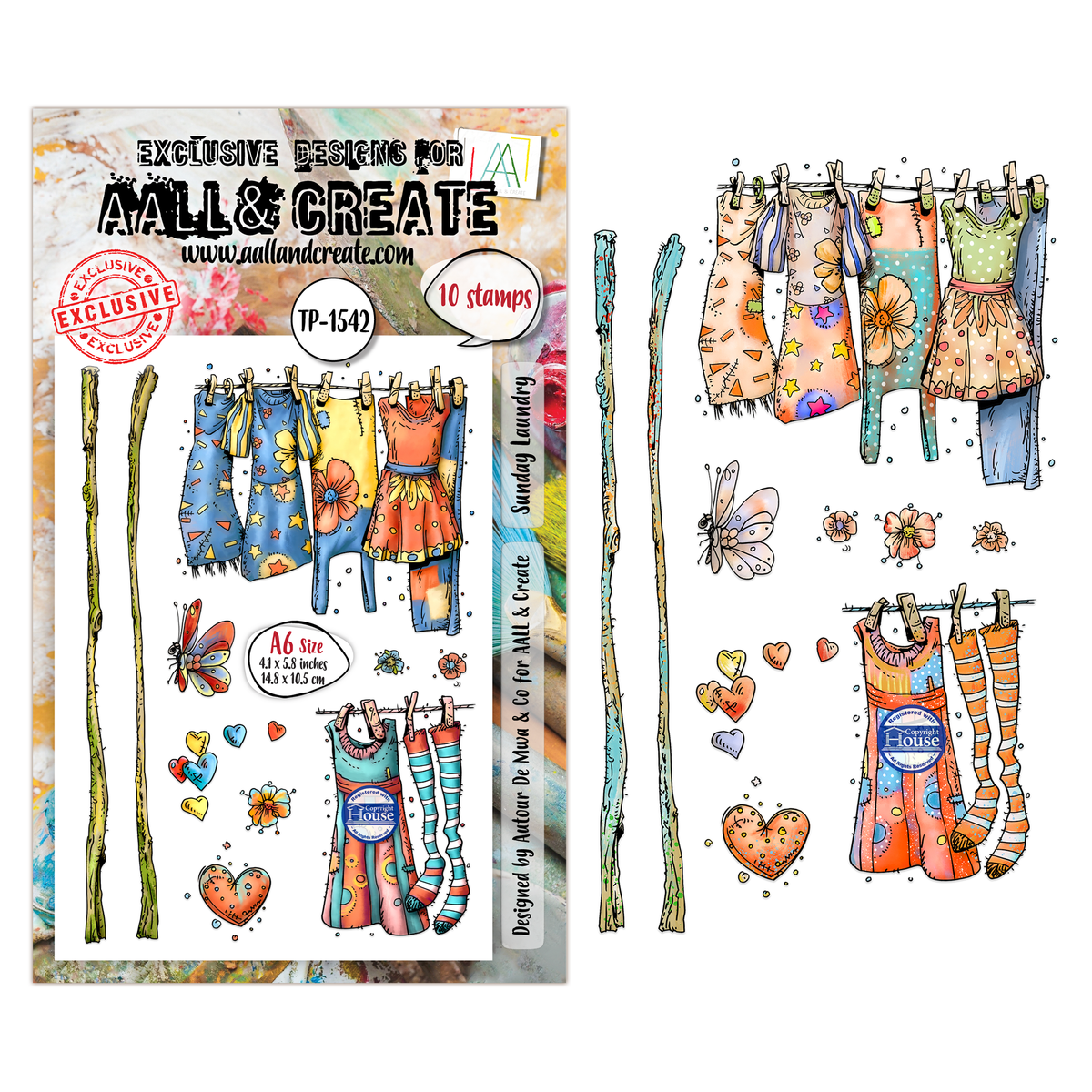 AALL and Create - A6 Stamp Set - Sunday Laundry