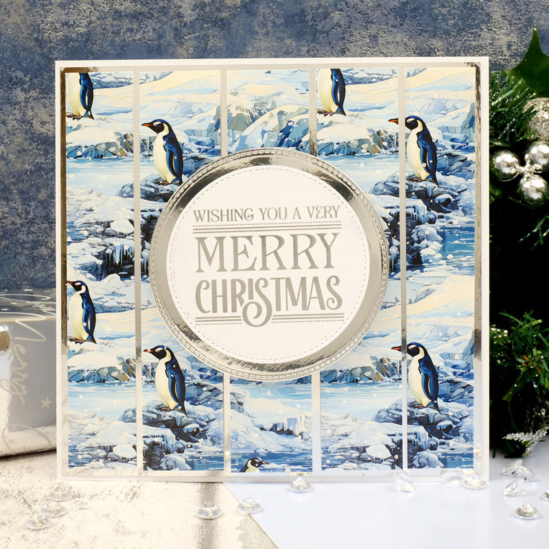 Trim Me! Foiled Insert Pad - Season's Greetings Silver