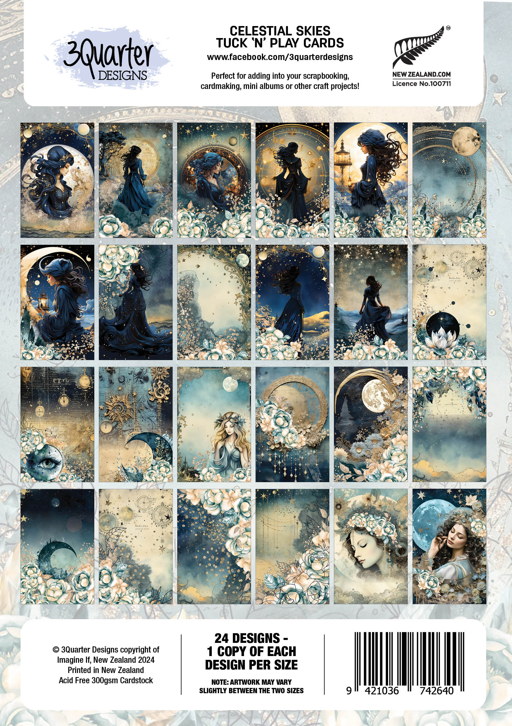 3Quarter Designs Celestial Skies - Tuck N Play Cards