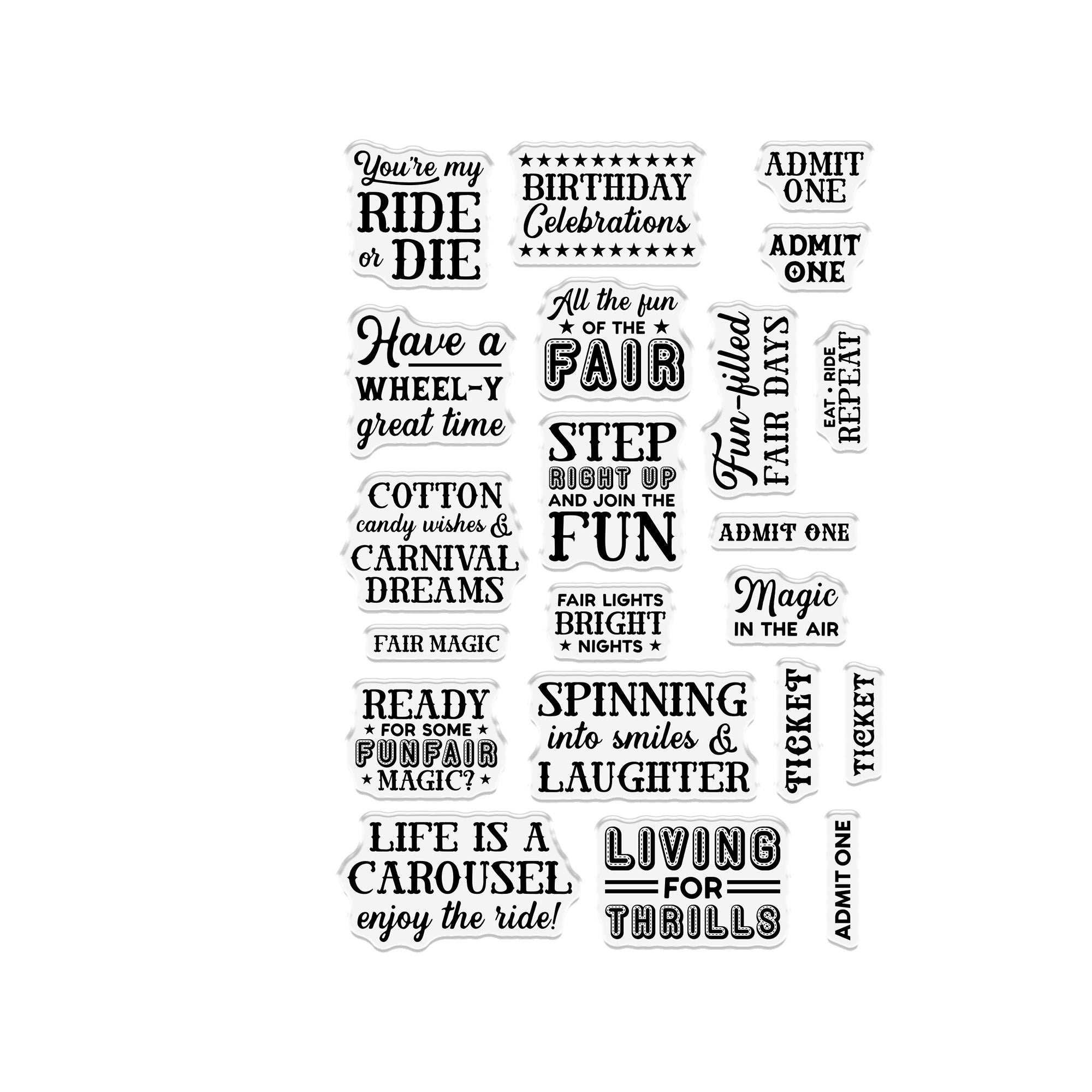 Vintage Carnival Stamp & Die - Ticket Fun