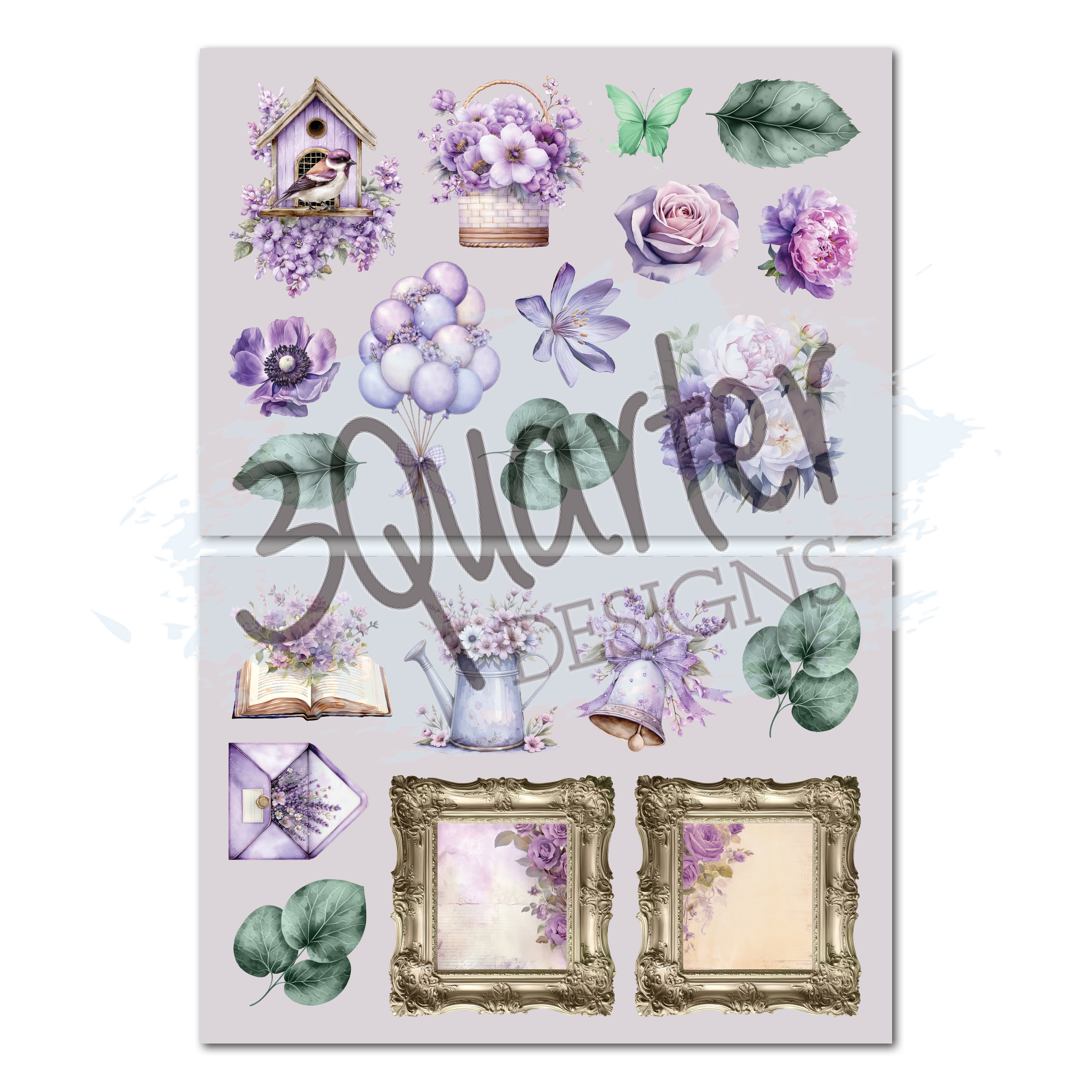 3Quarter Designs Violet Dreams 8x8 Paper Pack & Diecuts set