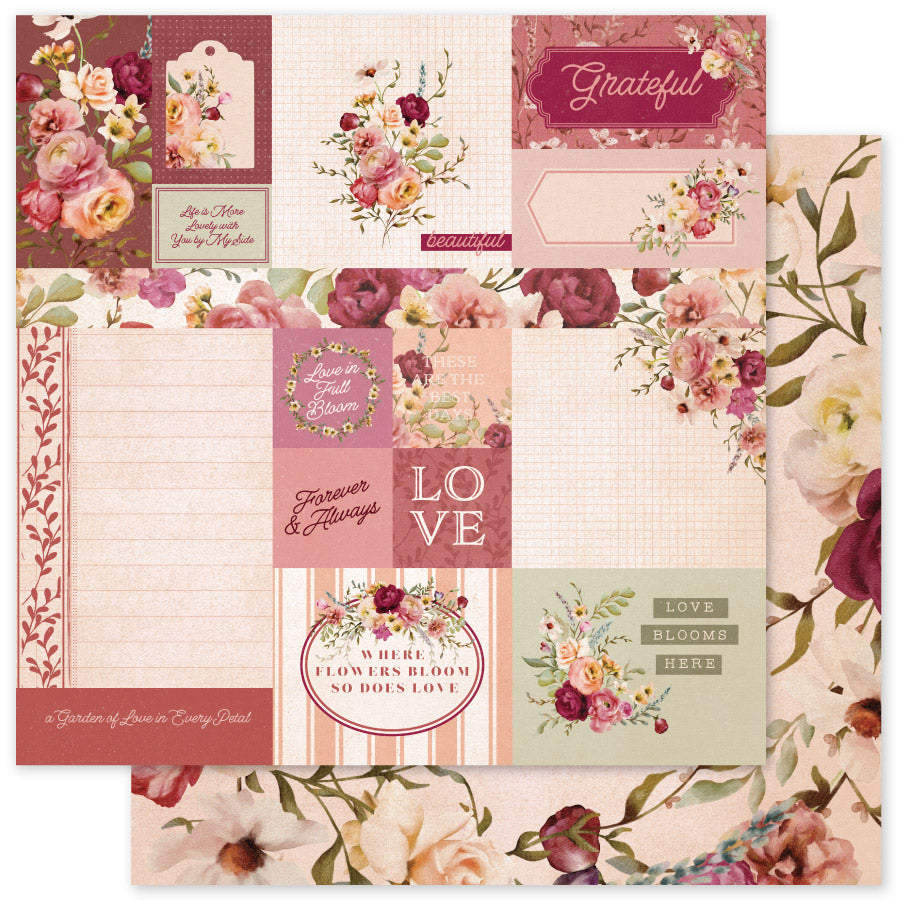 Vintage Rose Basics A 12 x 12 Paper (12 pc Bulk Pack) 33624