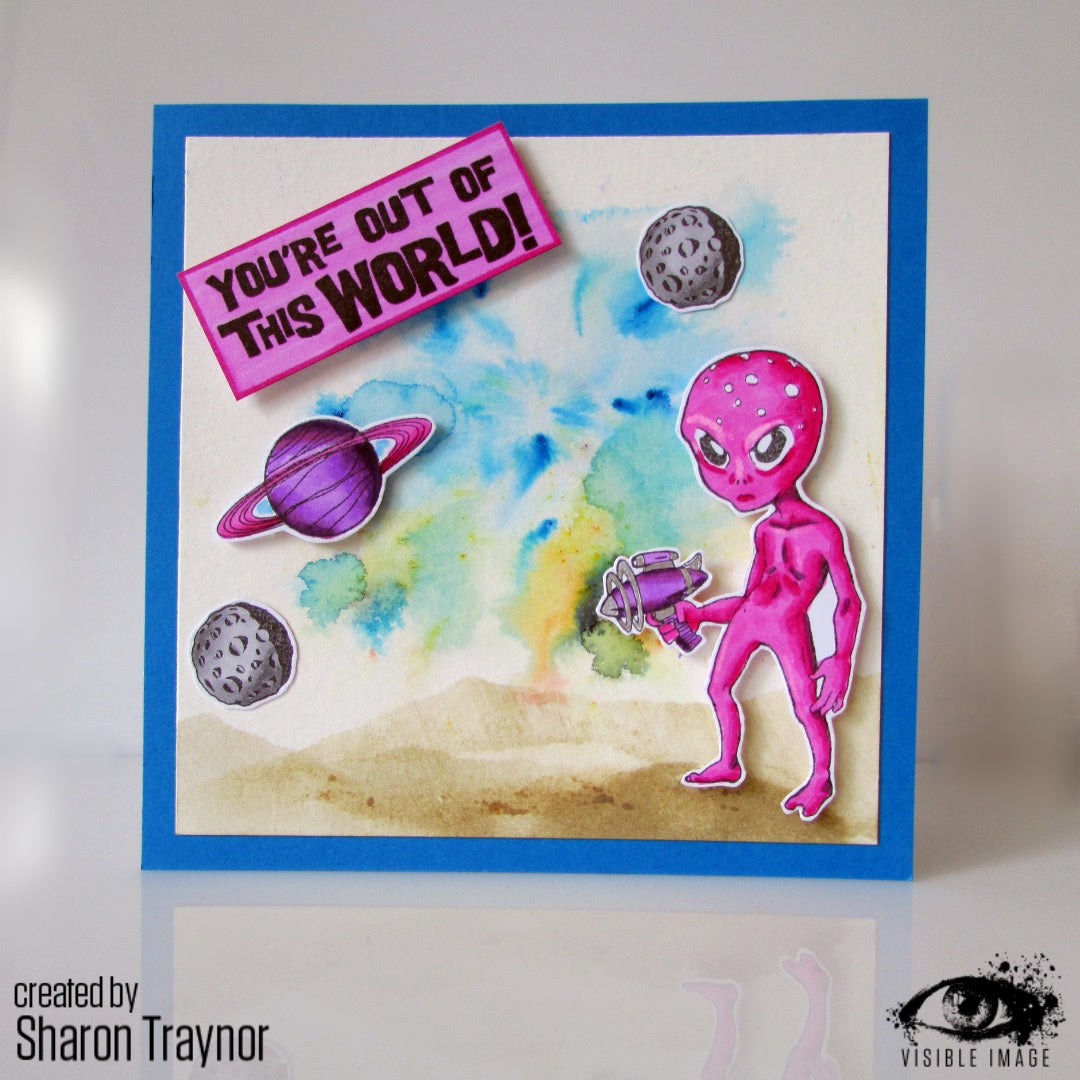 Visible Image Alien Invader - A6 Stamp Set