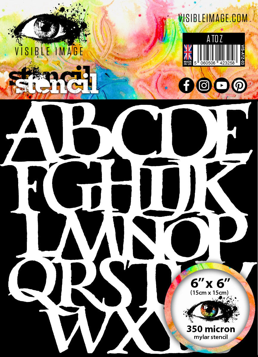 Visible Image A to Z Stencil - 6 x 6