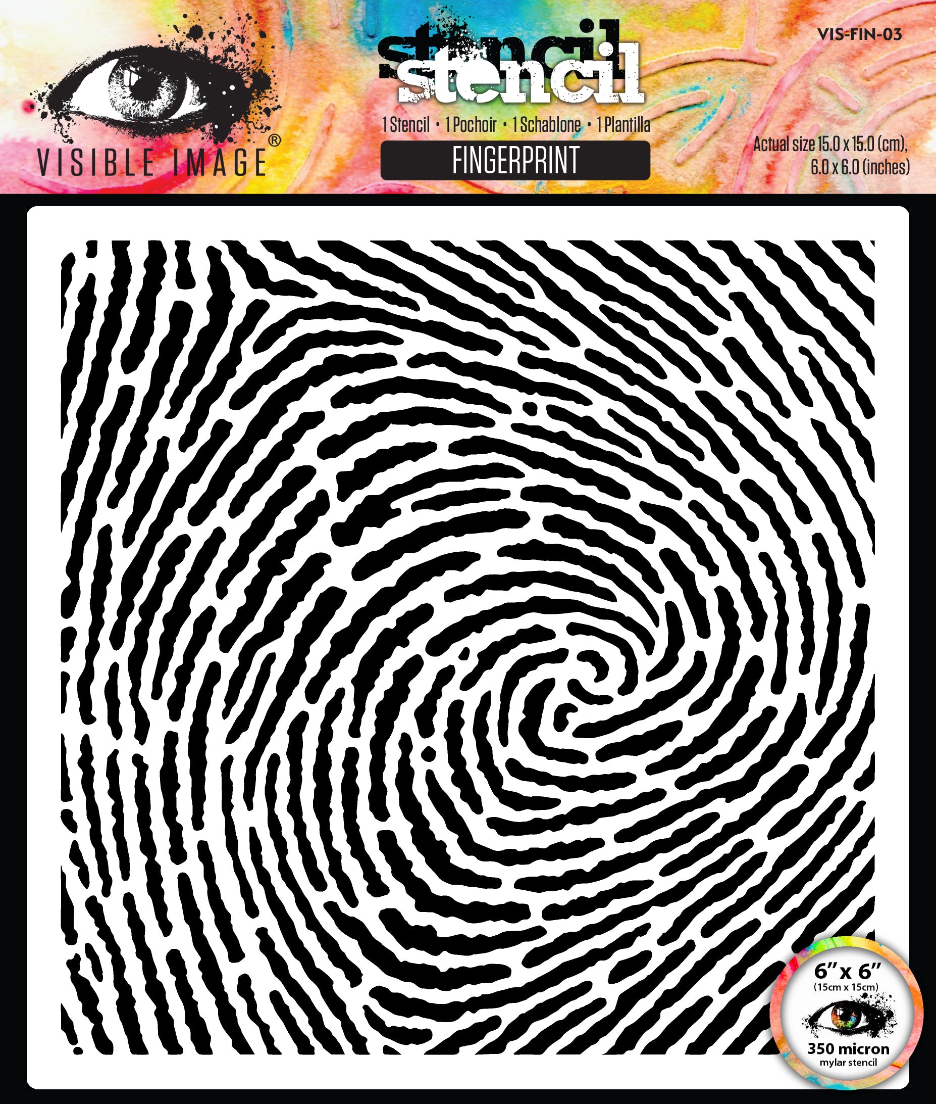 Visible Image Fingerprint 6in x 6in Stencil