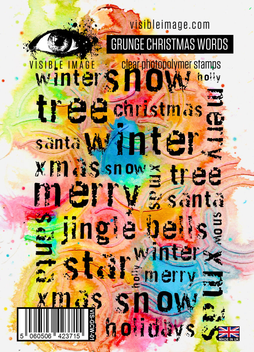 Visible Image Grunge Christmas Words - A6 Stamp Set
