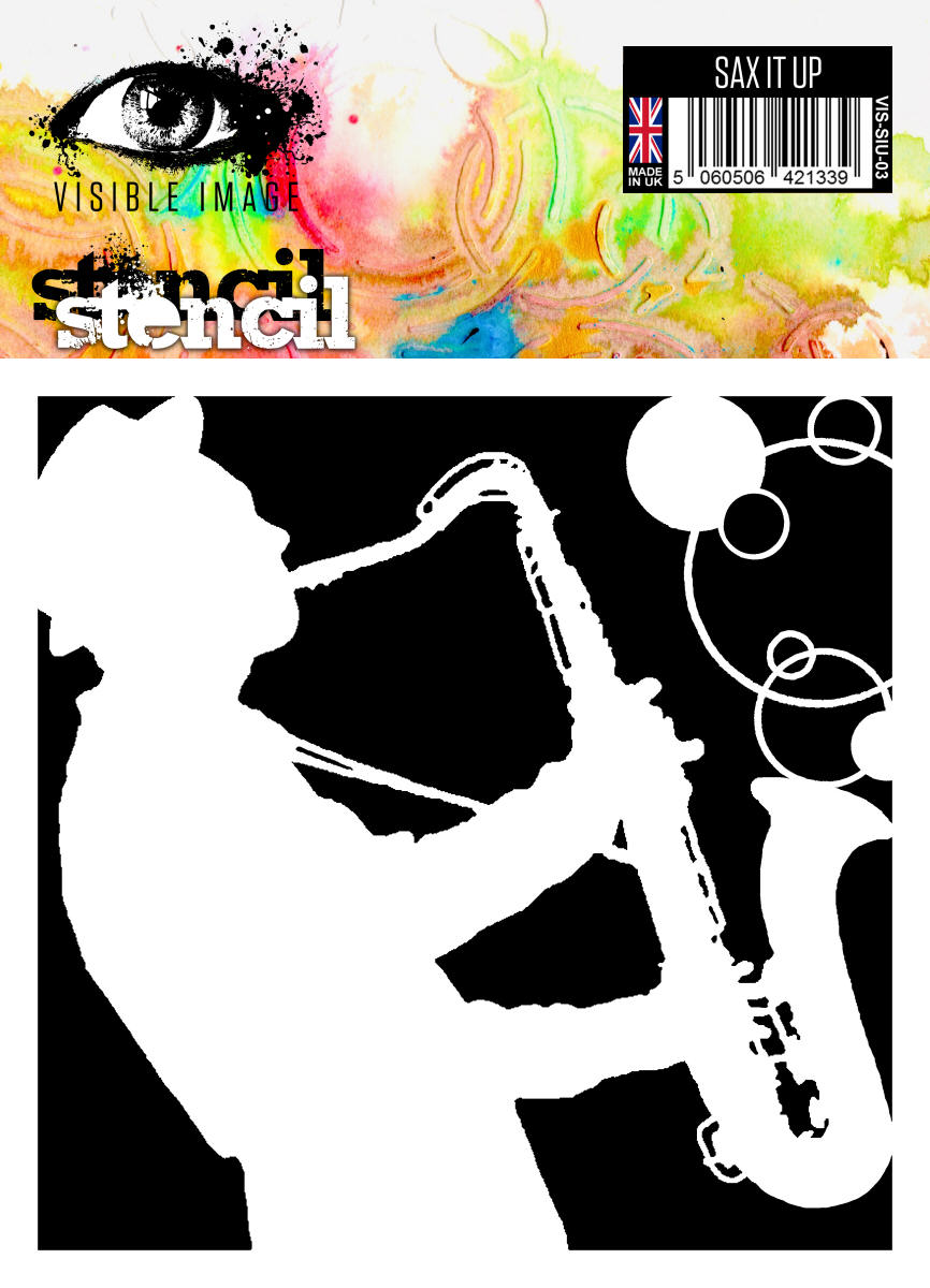 Visible Image Sax It Up Stencil - 6 x 6
