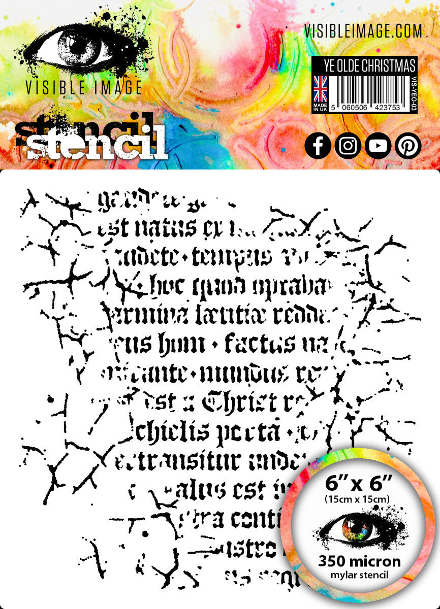 Visible Image Ye Olde Christmas Stencil - 6 x 6
