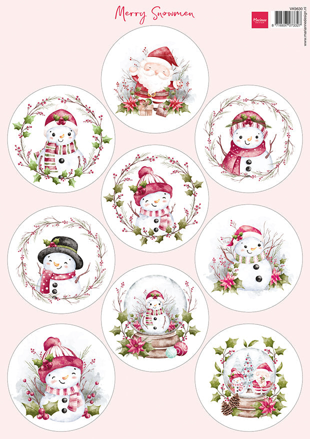 Marianne Design A4 Cutting Sheet - Merry Snowmen