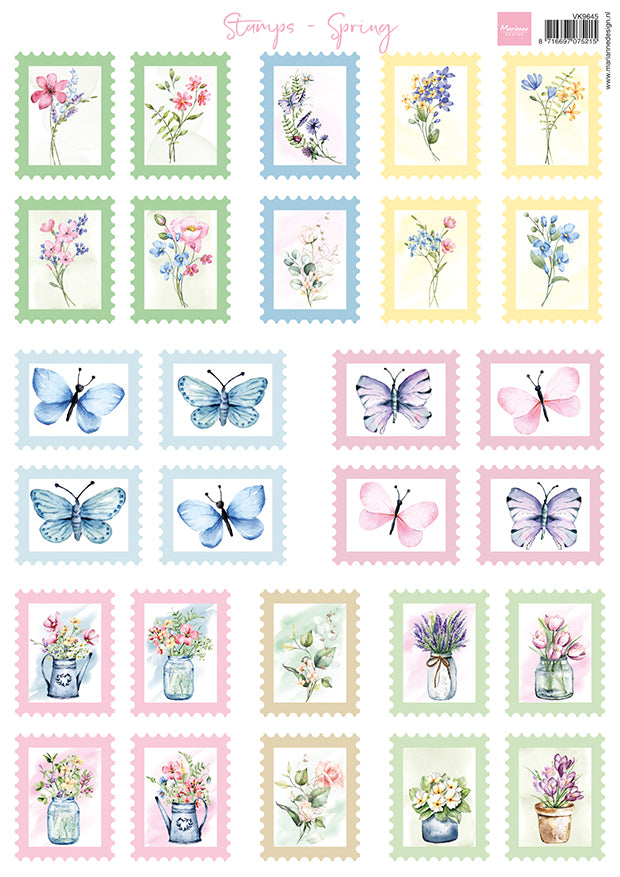 Marianne Design A4 Cutting Sheet - Stamps - Spring